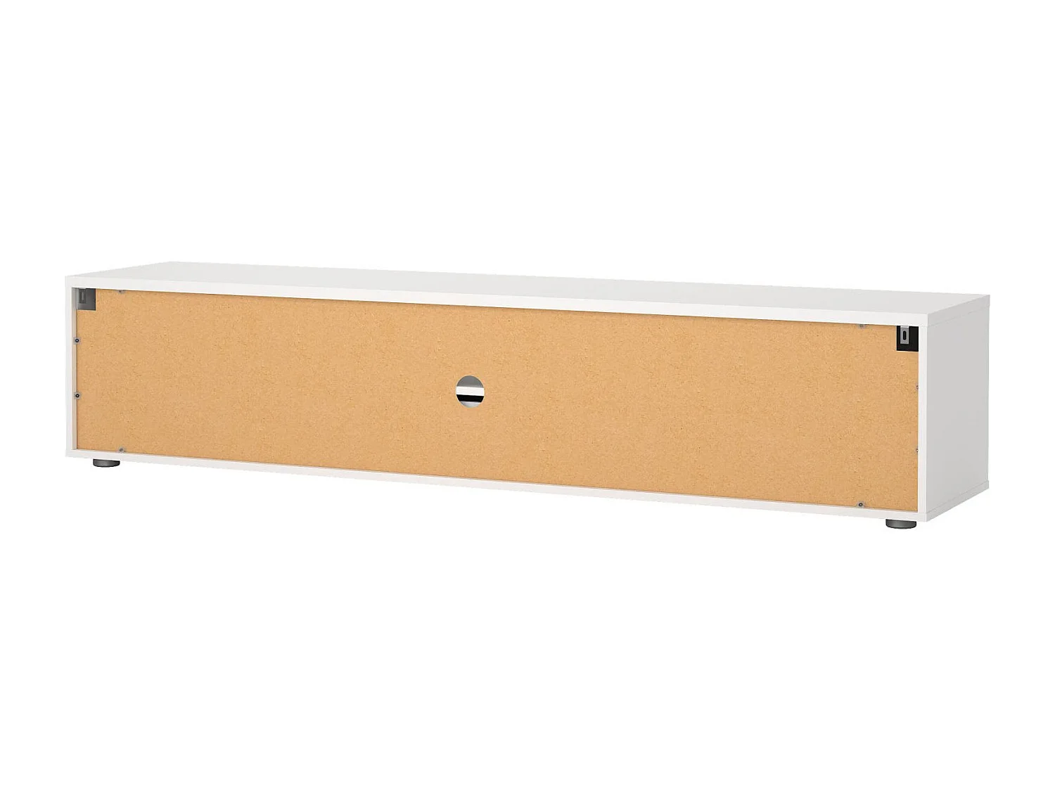Dtinagli TV-meubel, Woonkamerdressoir, Lage tv-kast, Voorzien van wandbasis, 177x40 h38 cm, Wit