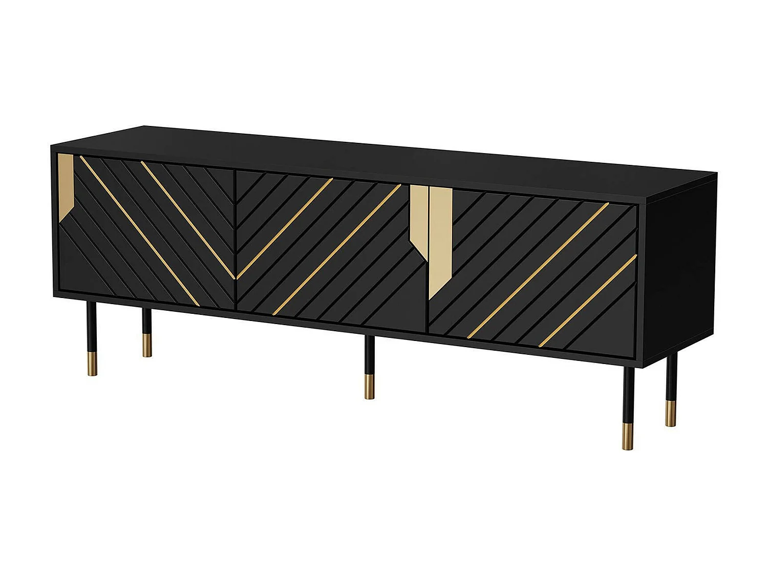 Mobile Porta tv Seia, 2 Ripiani, 40x154x55h cm Nero