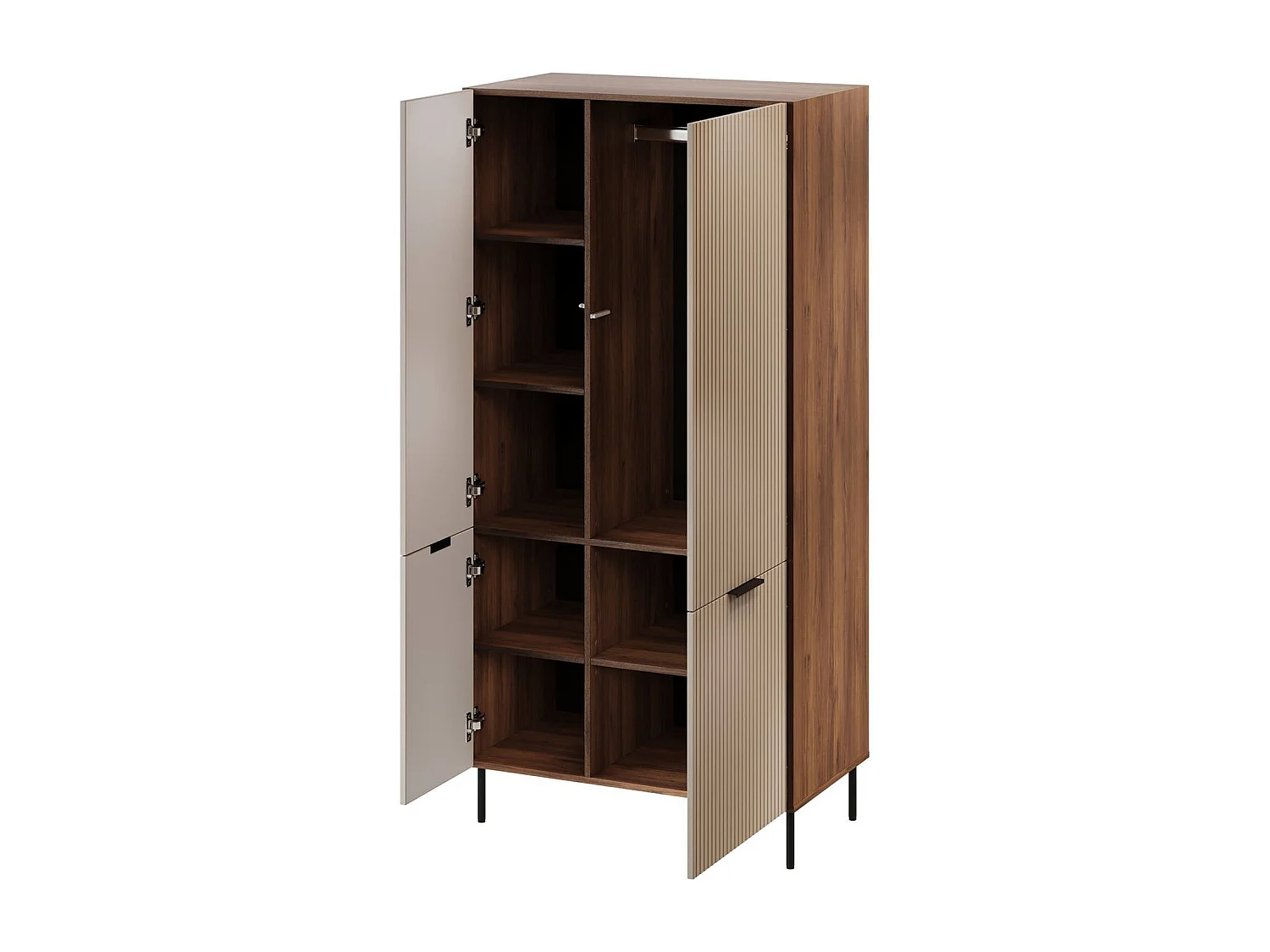 Kleiderschrank Agueda 2-türig, Garderobe, 52x185h cm Beige, Schlafzimmer Schrank