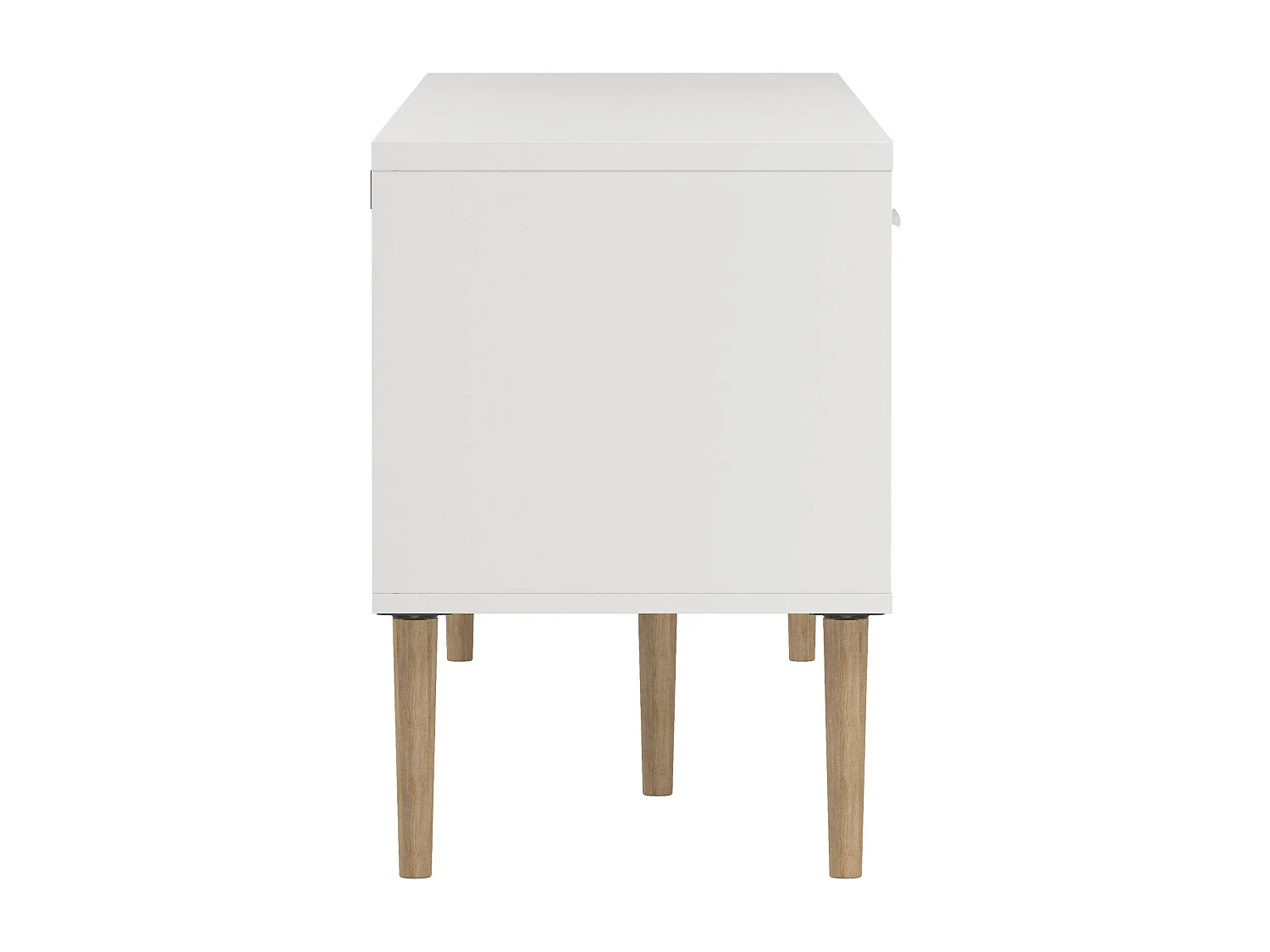 Meuble TV Dtisc, Buffet de salon, Armoire basse pour TV, Base murale de rangement, 177x40 h57 cm, Blanc