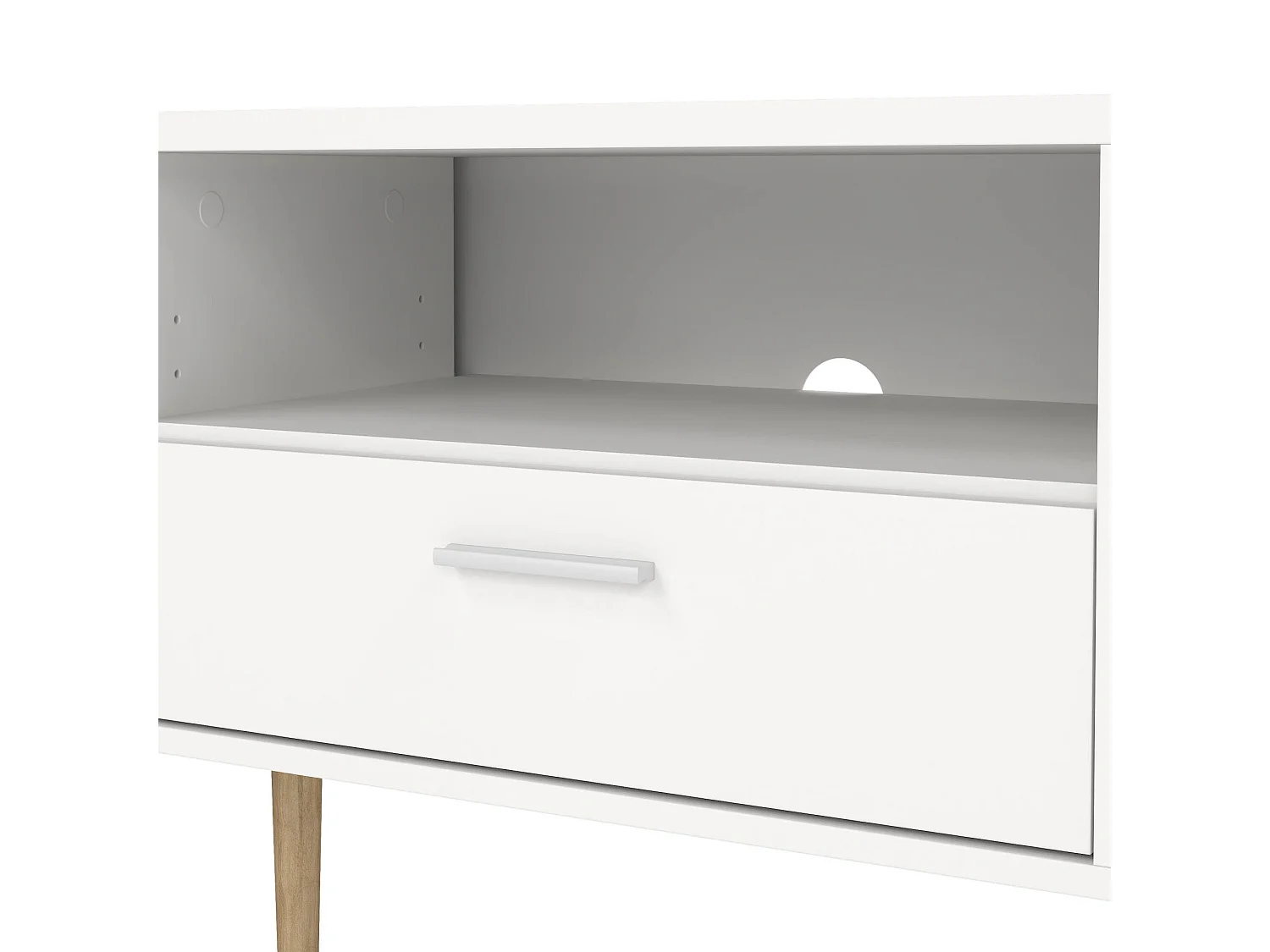 Mobile Porta tv Anselme, un Cassetto, 39.8x177.2x56.8h cm Bianco