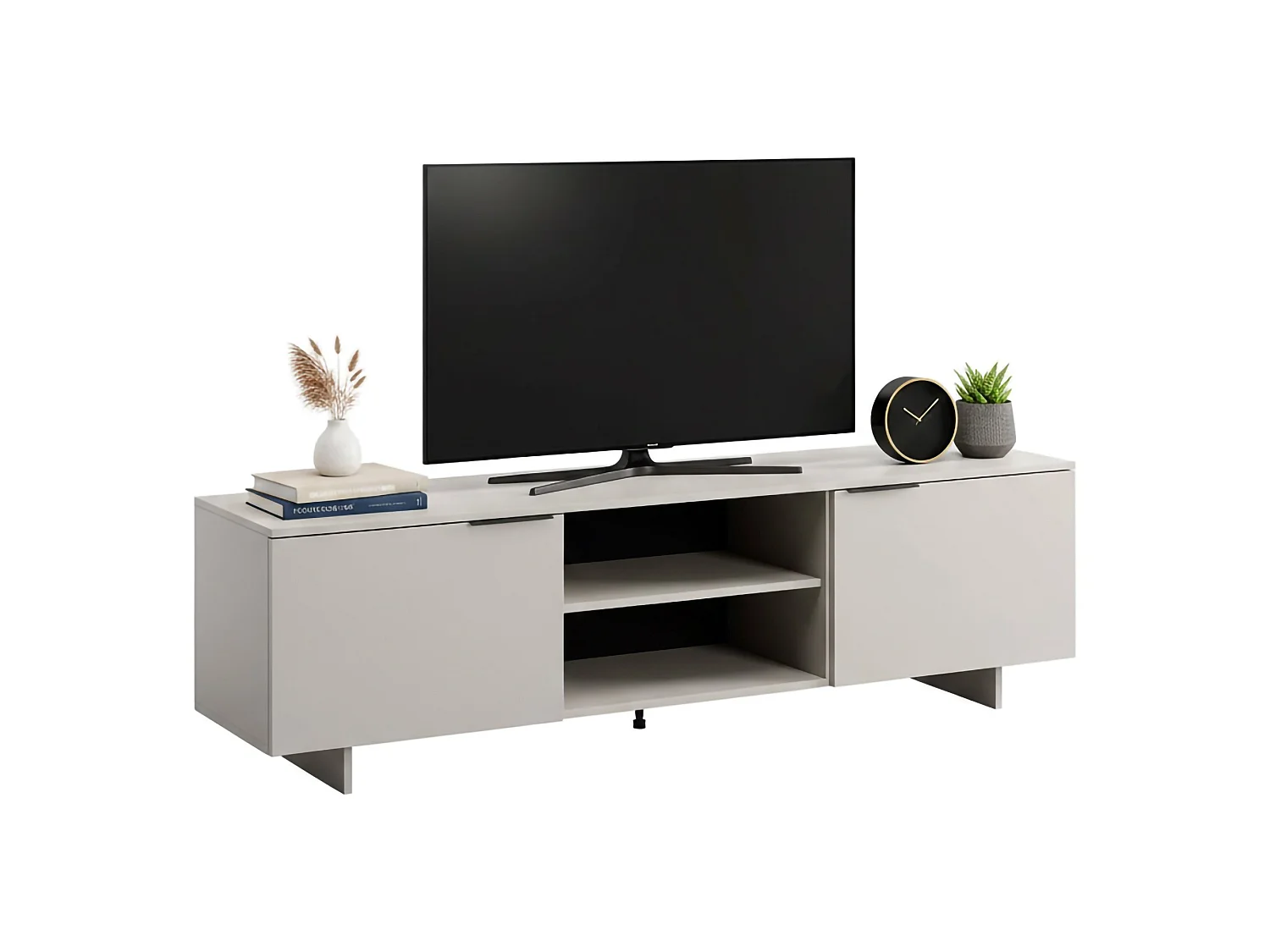 Meuble TV Funchal, 2 étagères, 41,5x180x55h cm Beige