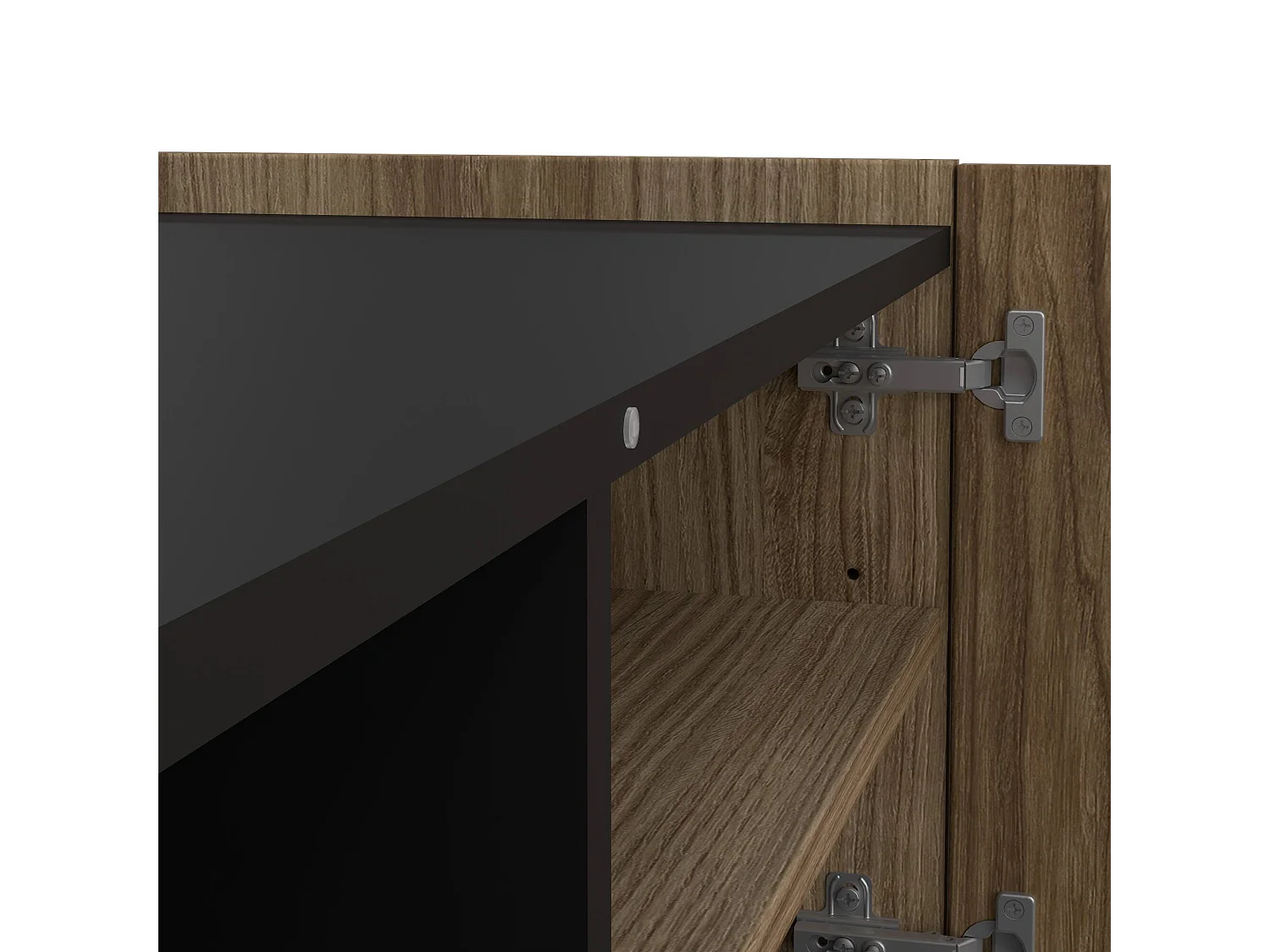 Meuble TV Ddtolo, Buffet de salon, Armoire basse pour TV, Base murale de rangement, 147x41 h54 cm, Chêne et Noir