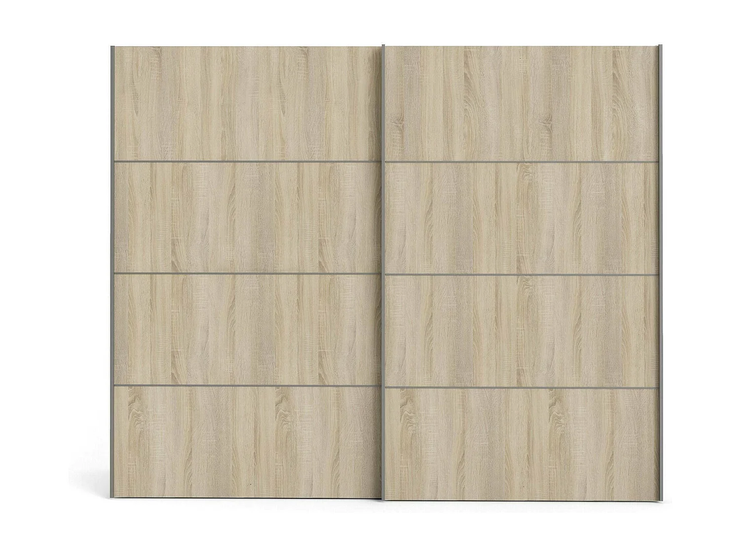 Garde-robe 2 portes Avelengo, Meubles de chambre, Penderie de plain-pied, Placard à vêtements, 243x64 h202 cm, Chêne et Blanc