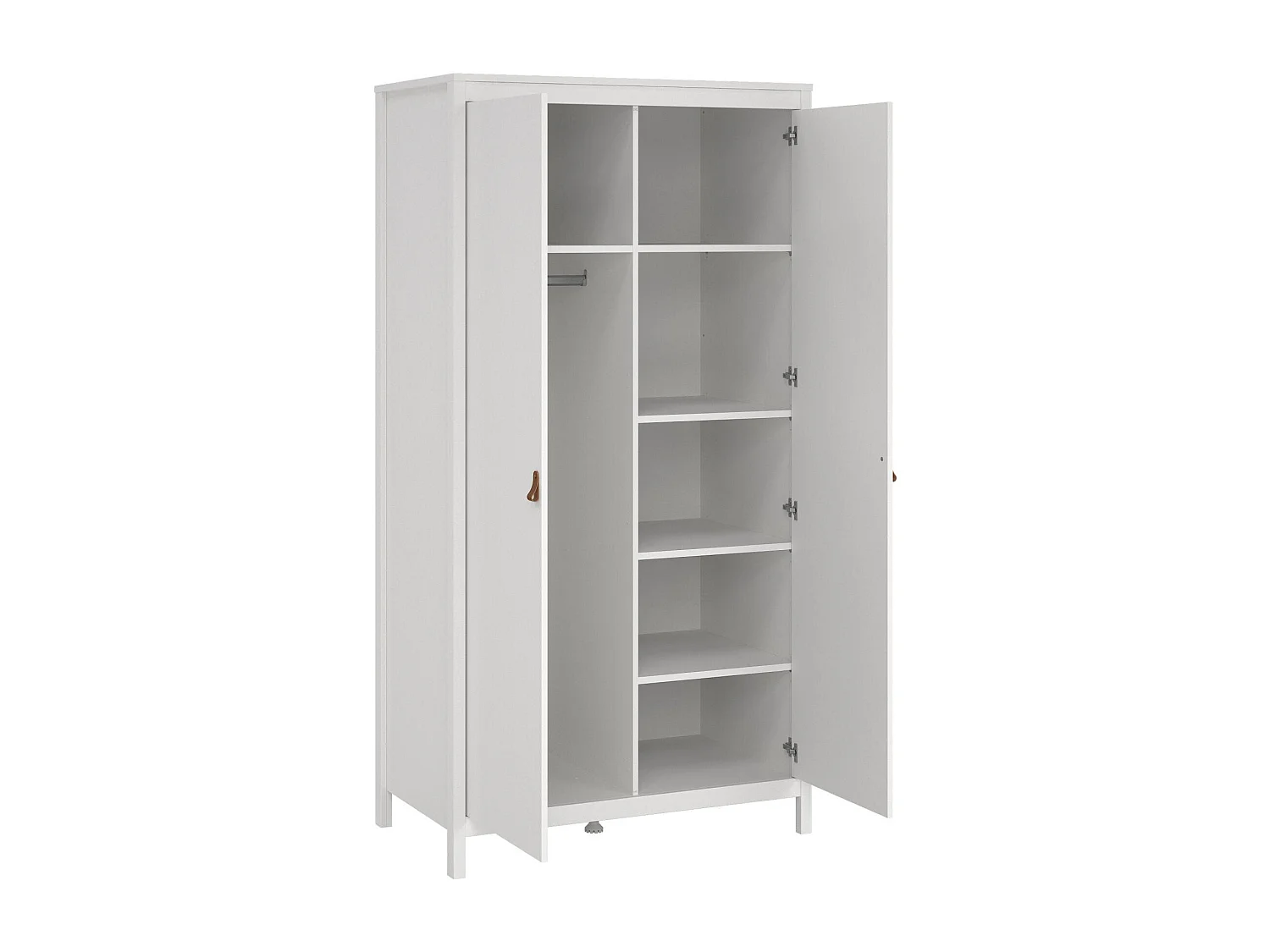 Kleiderschrank 2 Türen Dsciacc, Schlafzimmermöbel, Schrank, Garderobe, 102x58 h199 cm, WeiÃŸ