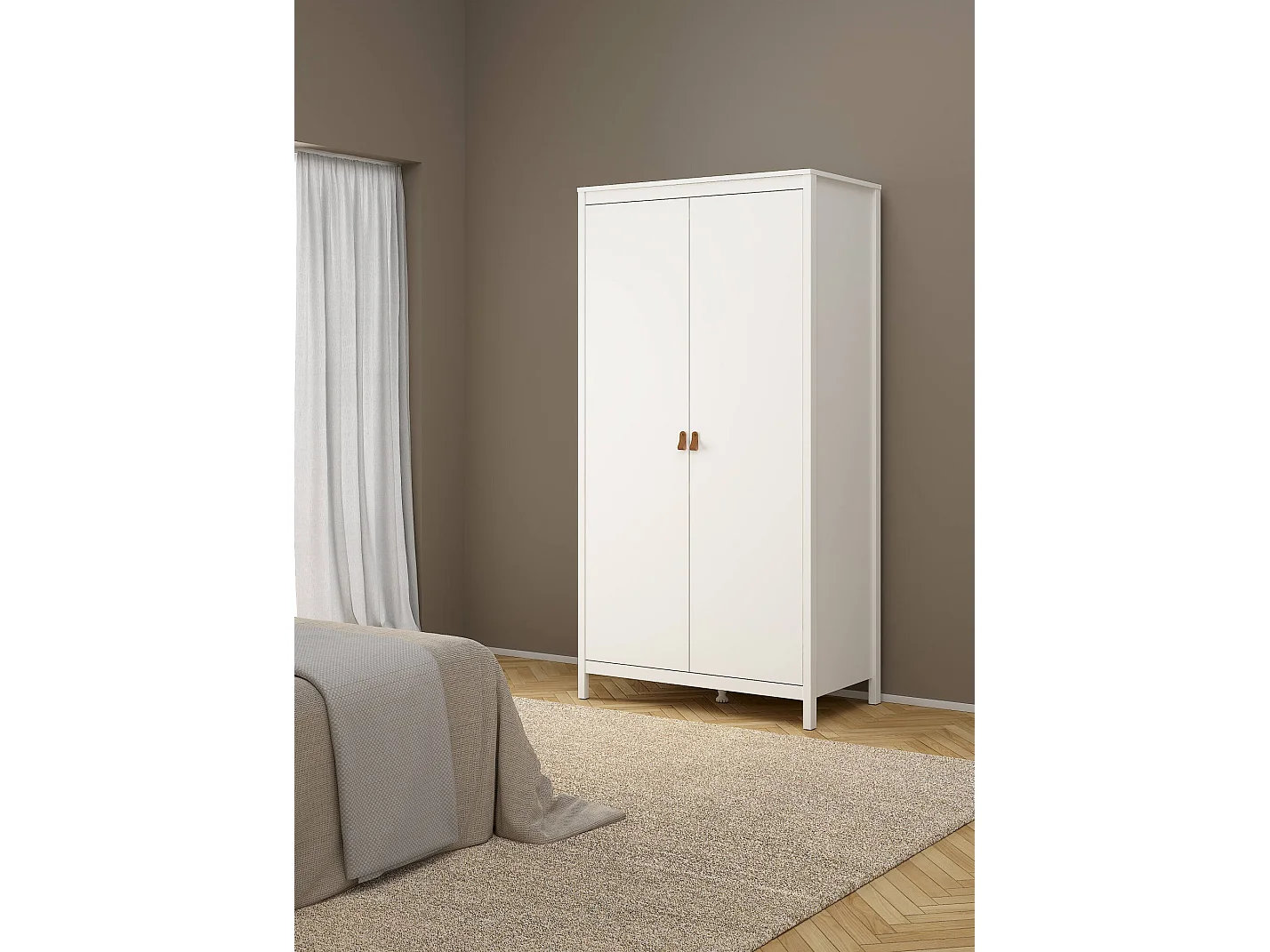 Garde-robe 2 portes Dsciacc, Meubles de chambre, Penderie de plain-pied, Placard à vêtements, 102x58 h199 cm, Blanc