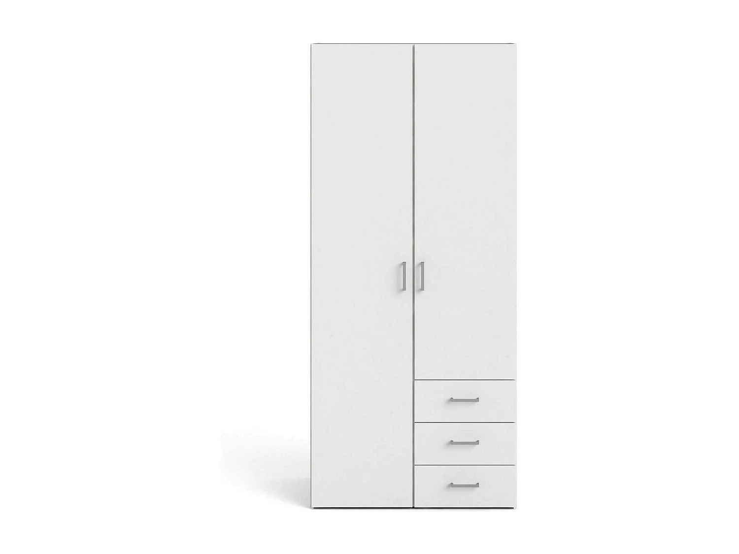 Garde-robe 2 portes Dscurt, Meubles de chambre, Penderie de plain-pied, Placard à vêtements, 77x49 h175 cm, Blanc