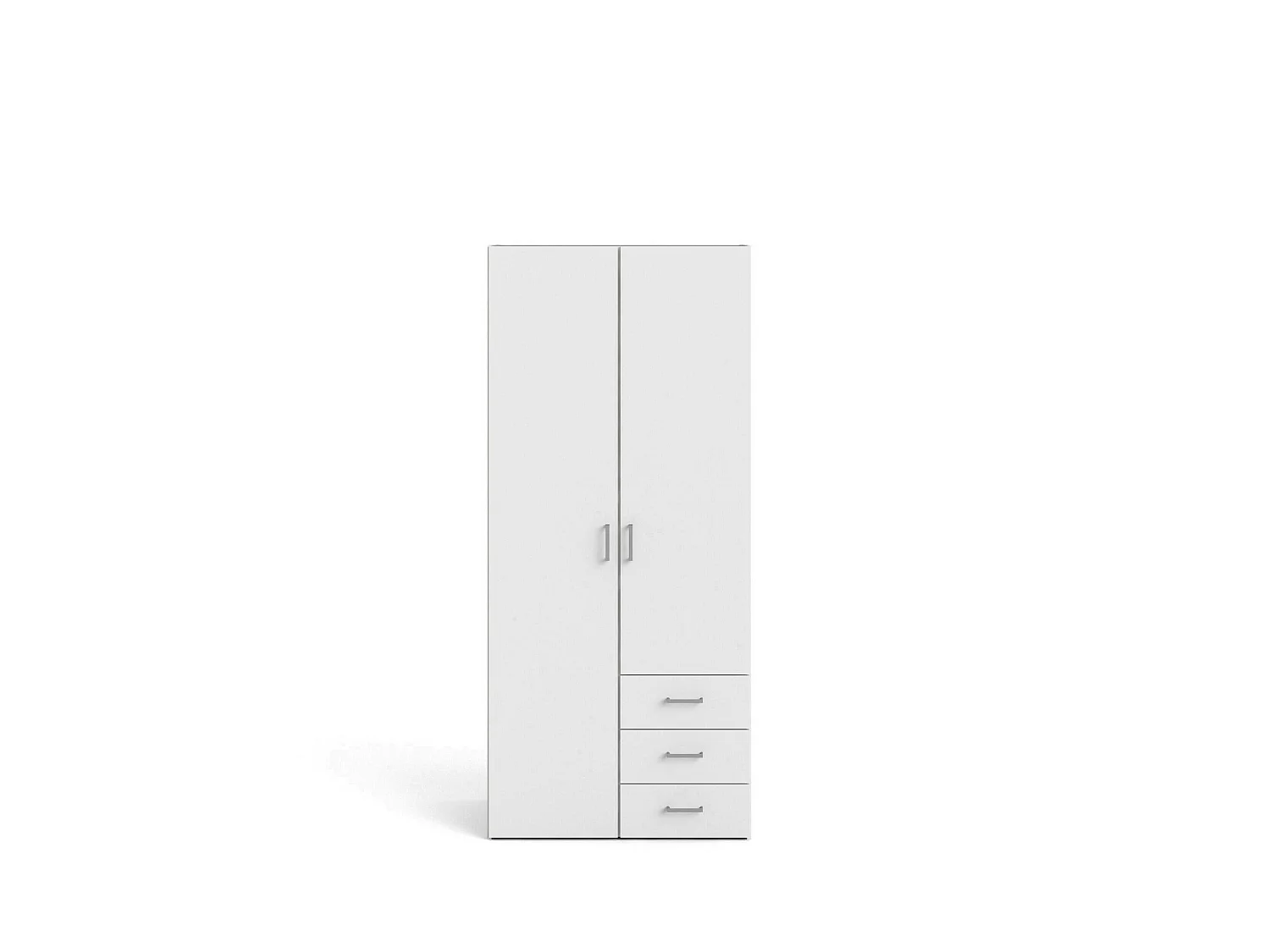 Garde-robe 2 portes Dscurt, Meubles de chambre, Penderie de plain-pied, Placard à vêtements, 77x49 h175 cm, Blanc