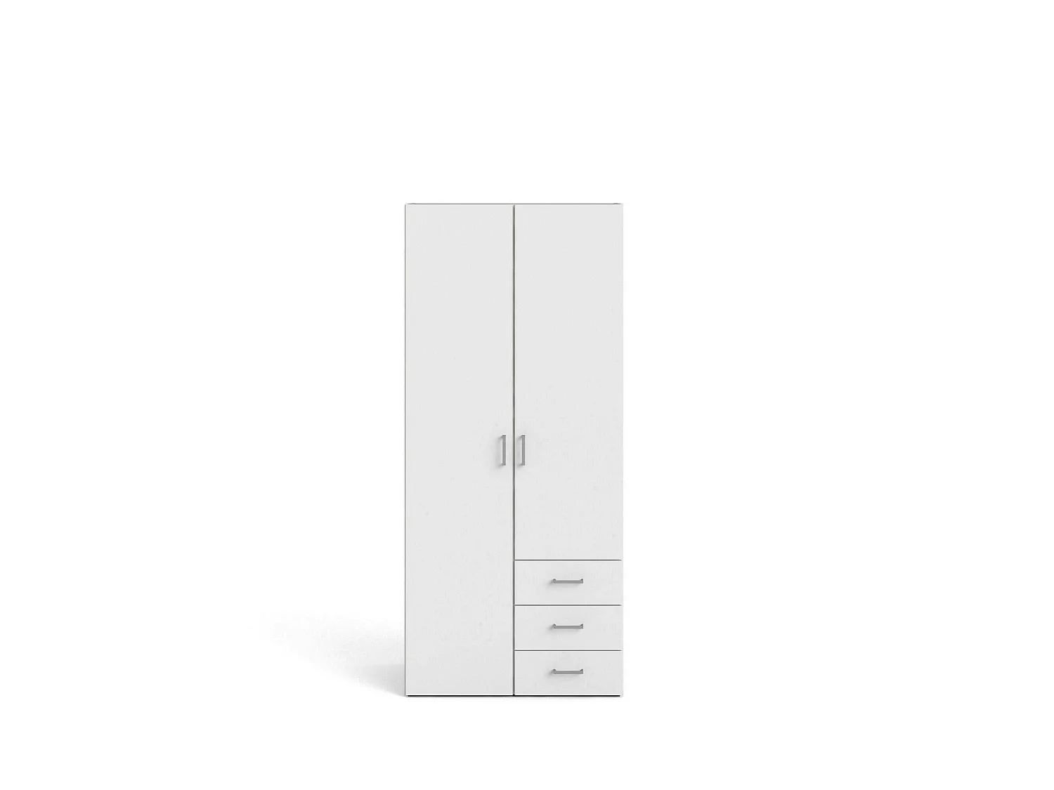 Garde-robe 2 portes Dscurt, Meubles de chambre, Penderie de plain-pied, Placard à vêtements, 77x49 h175 cm, Blanc