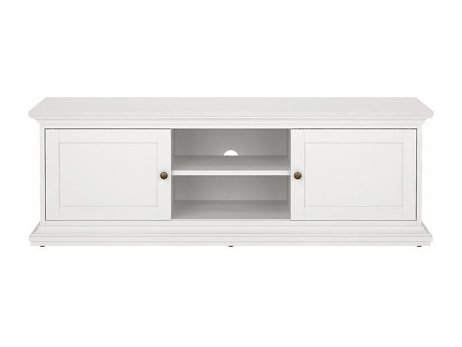 Meuble TV Dthura, Buffet de salon, Armoire basse pour TV, Base murale de rangement, 149x42 h51 cm, Blanc