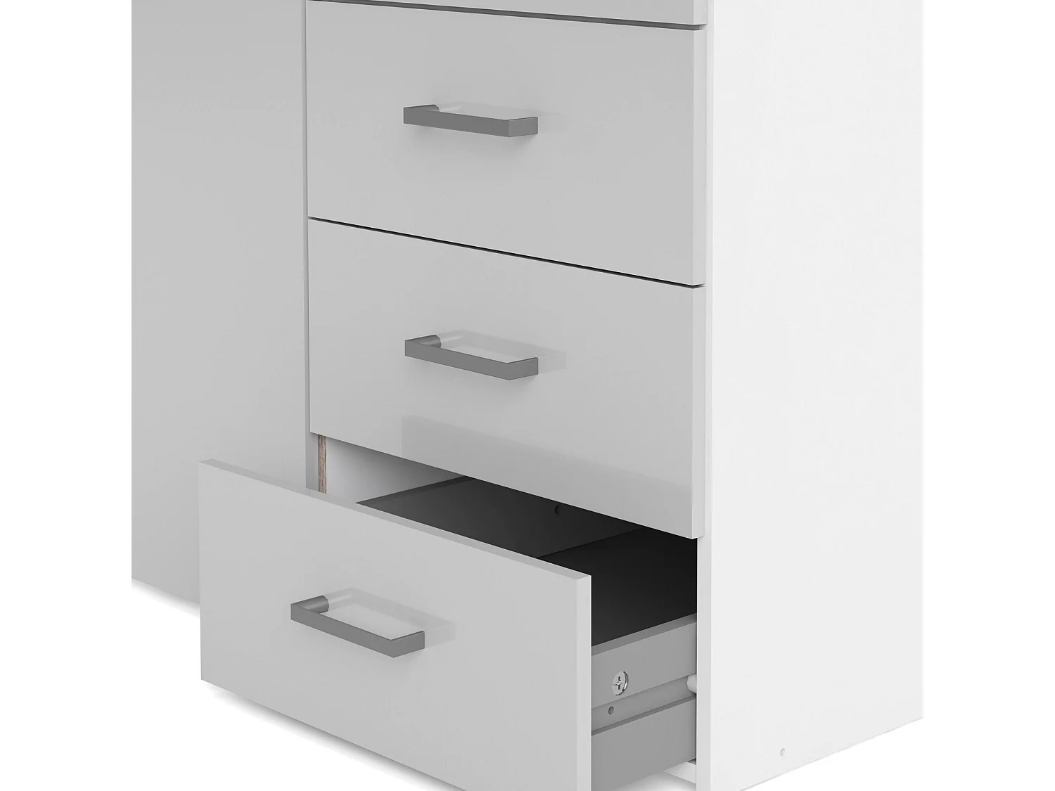 Garde-robe 3 portes Dsemplic, Meubles de chambre, Penderie de plain-pied, Placard à vêtements, 116x50 h200 cm, Blanc