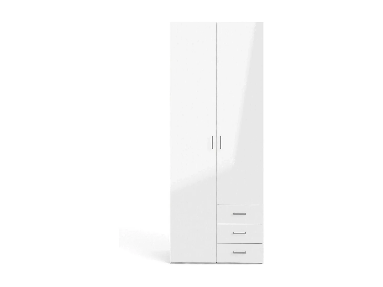Garde-robe 2 portes Dscaratt, Meubles de chambre, Penderie de plain-pied, Placard à vêtements, 78x50 h200 cm, Blanc