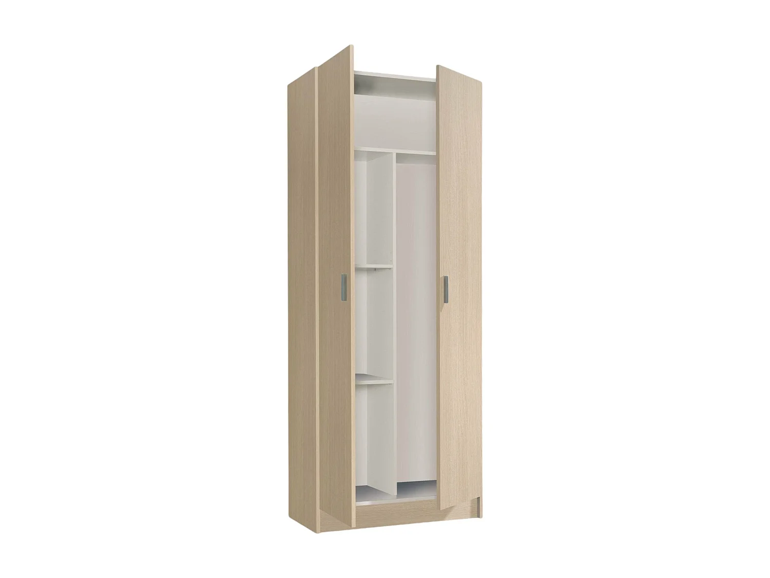 Mehrzweck-Schrank Dabaldi, Besenschrank mit 2 Türen, Schuhregal mit Regalen, Besenkammer, 73x37h180 cm, Eiche