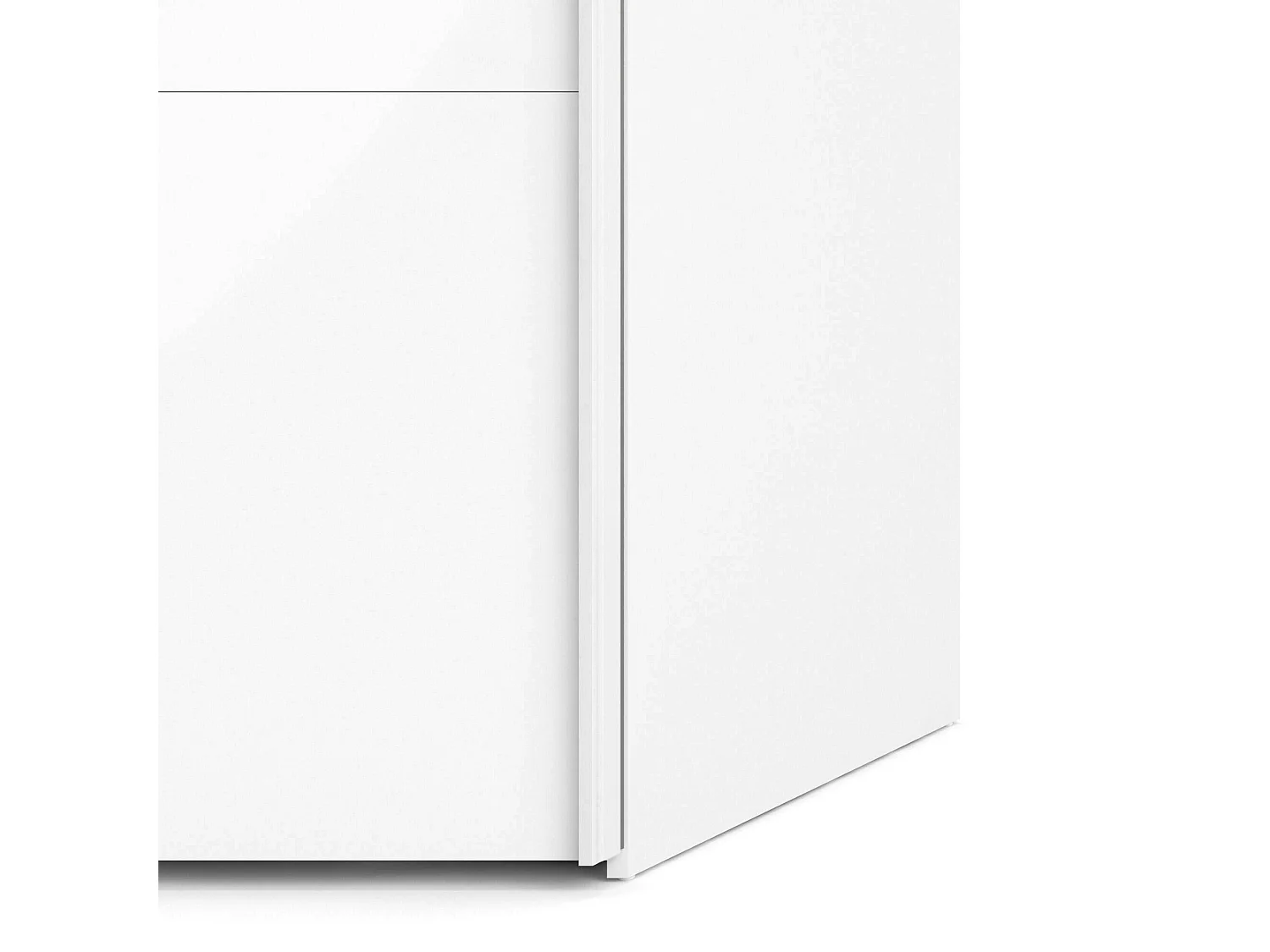 Garde-robe 2 portes Adria, Meubles de chambre, Penderie de plain-pied, Placard à vêtements, 122x62 h220 cm, Blanc brillant