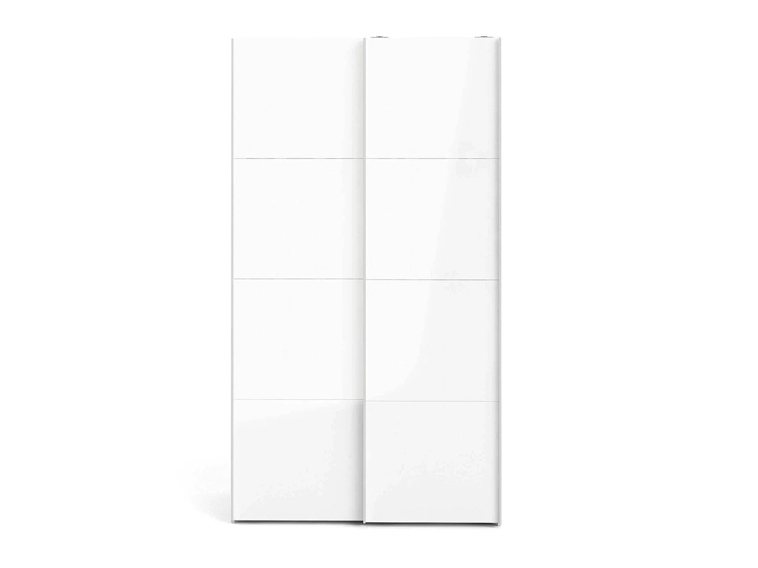 Garde-robe 2 portes Adria, Meubles de chambre, Penderie de plain-pied, Placard à vêtements, 122x62 h220 cm, Blanc brillant