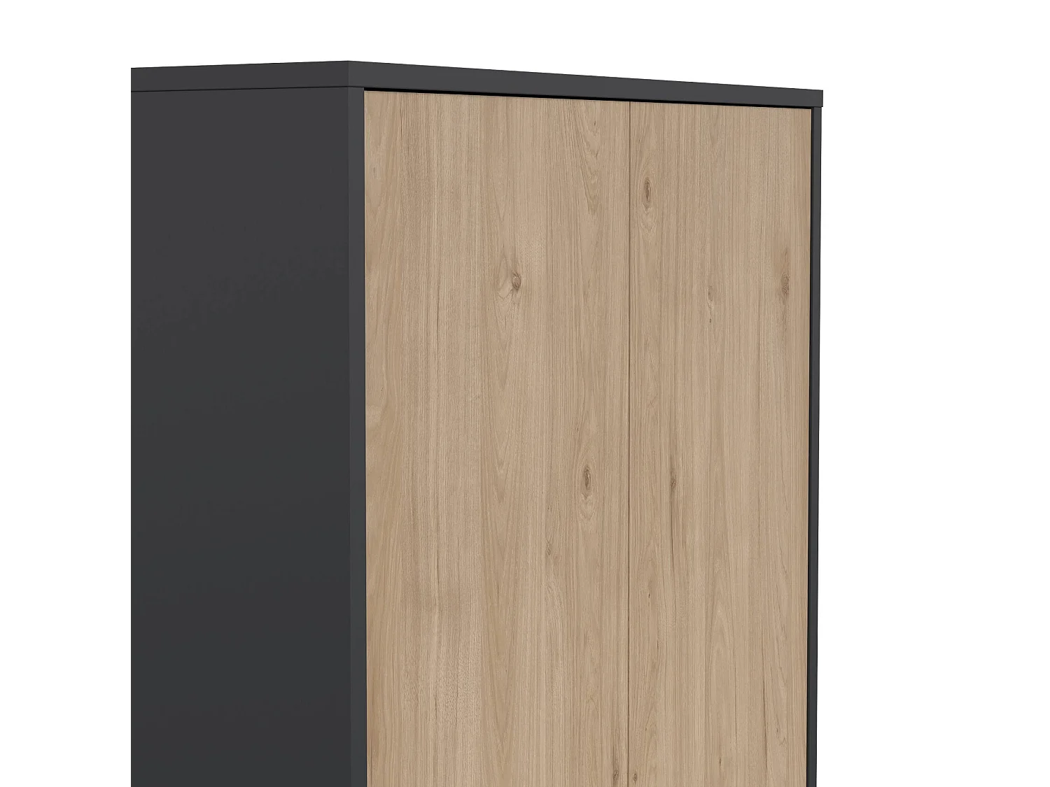 Bibliothèque Dtavca, Etagère de bureau, Porte-livre mobile, Librairie, 80x34 h205 cm, Chêne et Gris