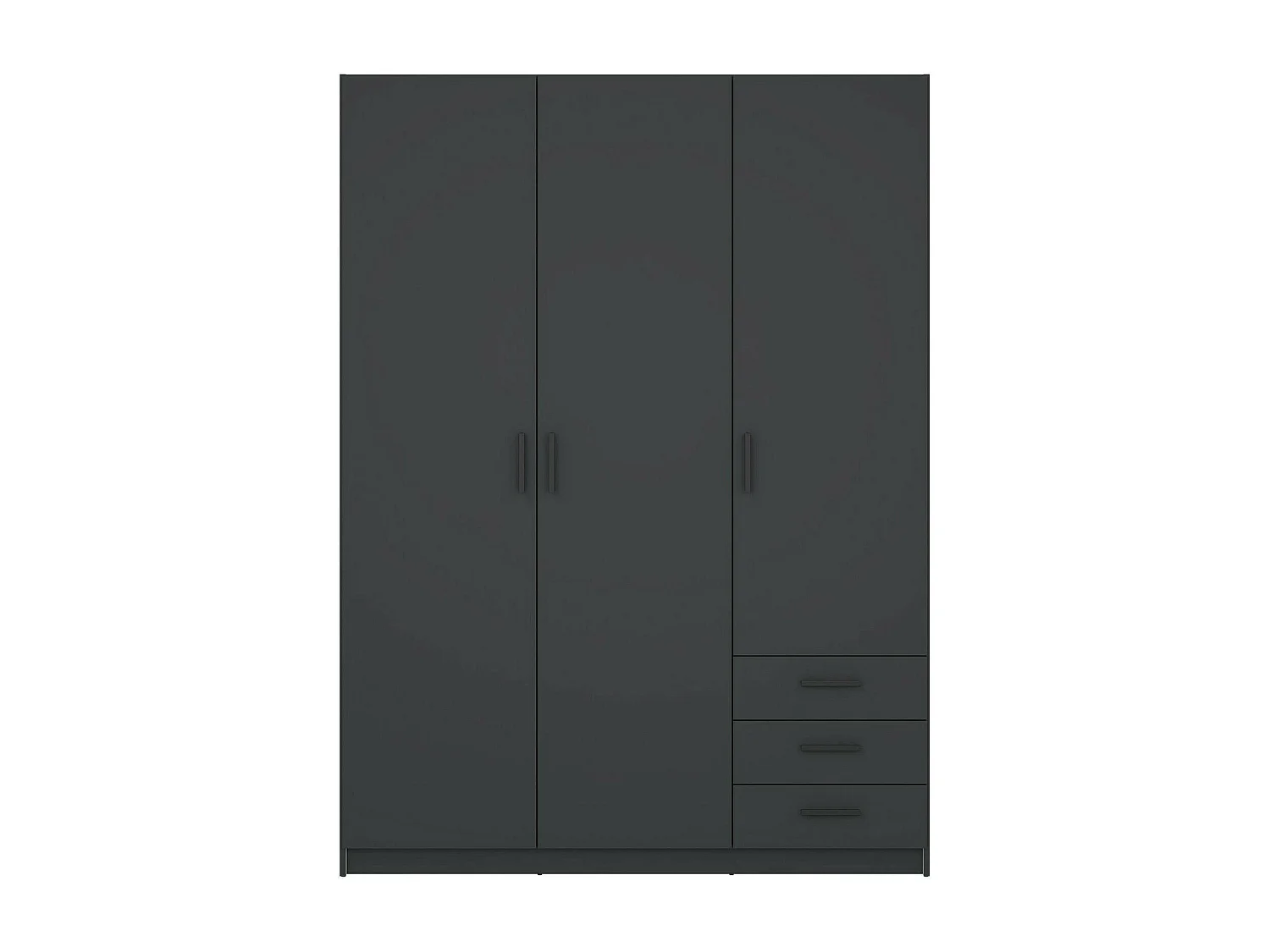 Garde-robe 3 portes Dsenk, Meubles de chambre, Penderie de plain-pied, Placard à vêtements, 147x50 h200 cm, Gris
