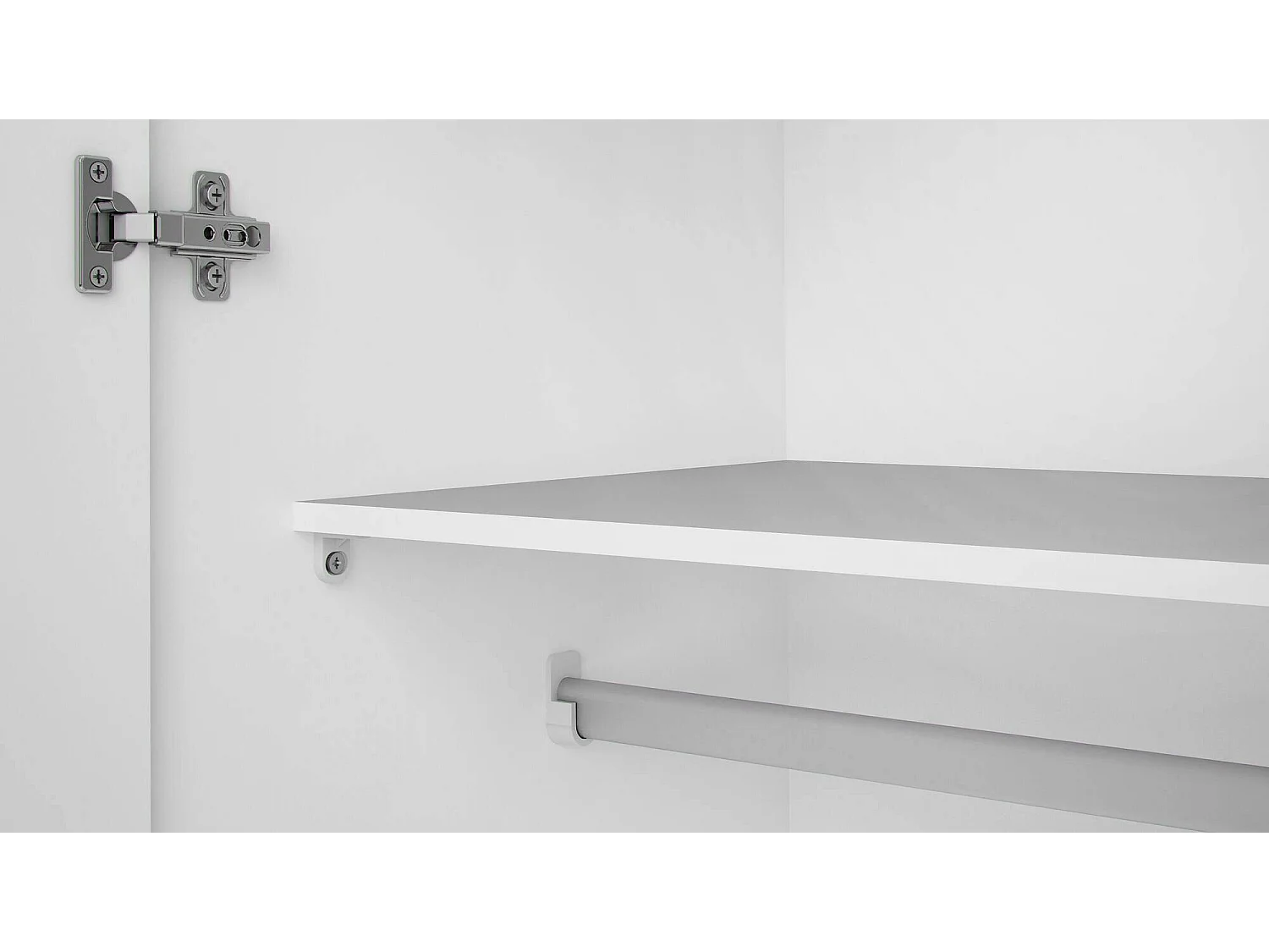 Guardaroba 2 ante\ Multiuso 2 Ante Alibabba, Appendiabiti, 49.52x175.4h cm Bianco