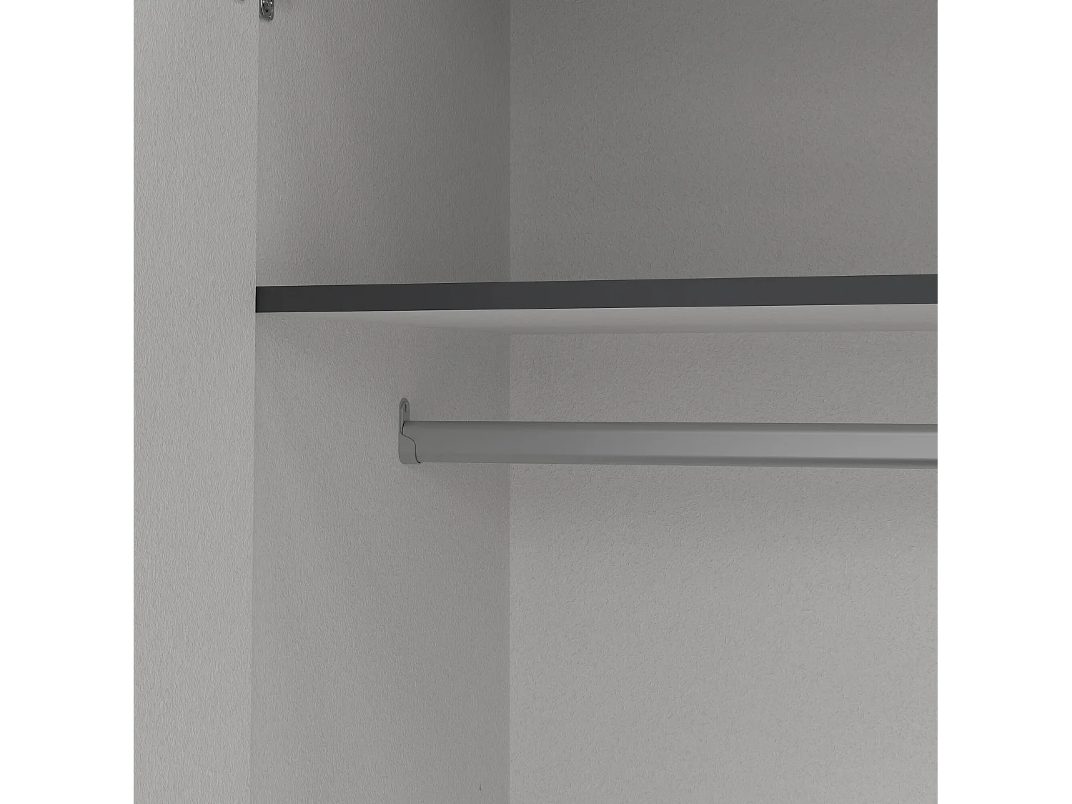 Grande Garde-robe Dserafin, Meubles de chambre, Penderie de plain-pied, Placard à vêtements, 196x50 h200 cm, Gris