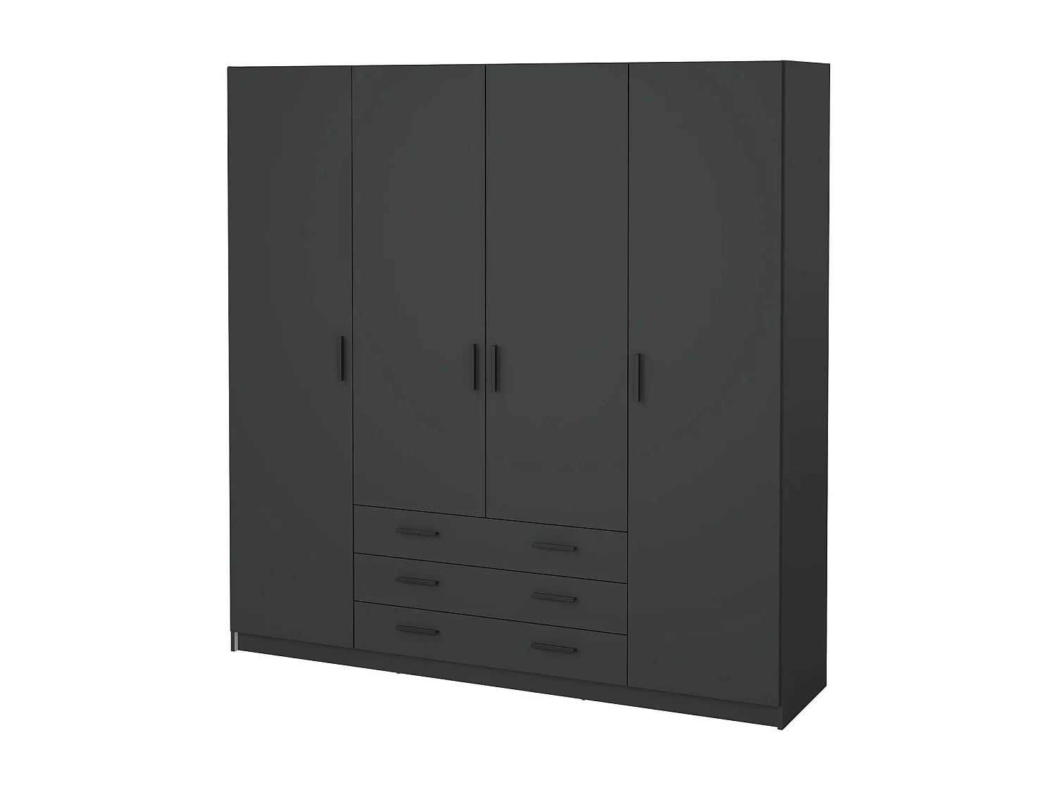 Grande Garde-robe Dserafin, Meubles de chambre, Penderie de plain-pied, Placard à vêtements, 196x50 h200 cm, Gri