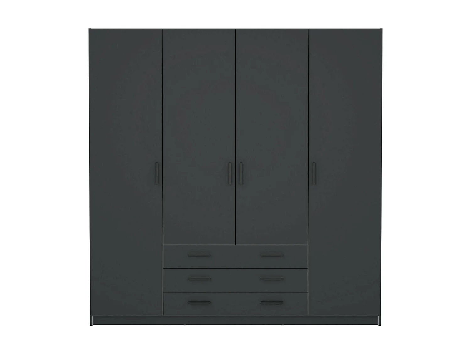 Grande Garde-robe Dserafin, Meubles de chambre, Penderie de plain-pied, Placard à vêtements, 196x50 h200 cm, Gri