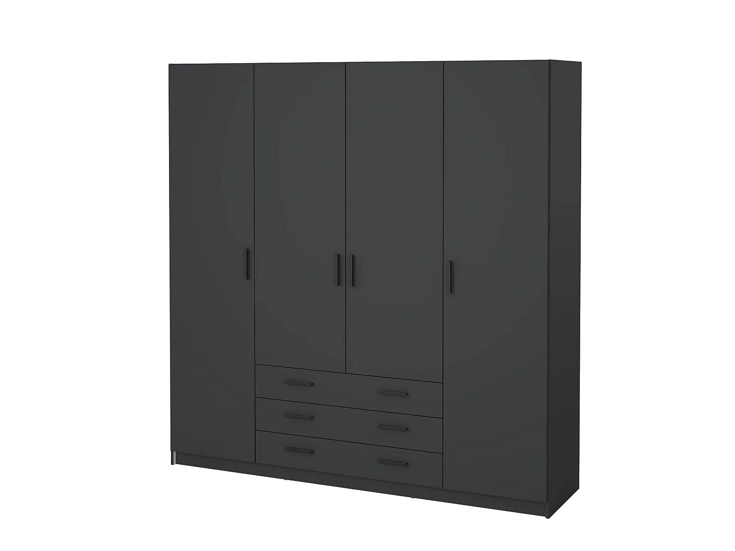 Grande Garde-robe Dserafin, Meubles de chambre, Penderie de plain-pied, Placard à vêtements, 196x50 h200 cm, Gris