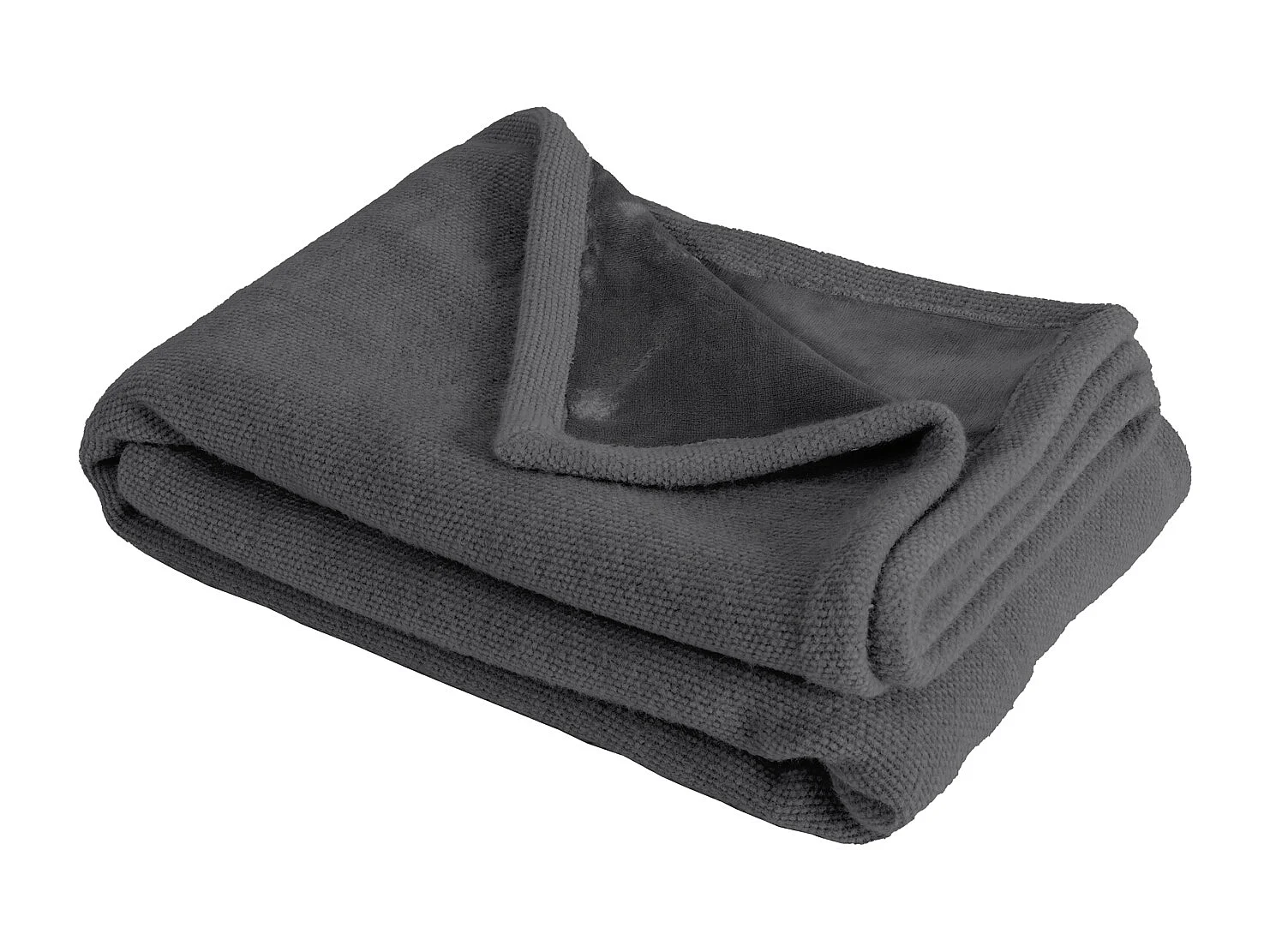 Manta plaid gris oscuro 130x170cm PANORA - SACASA