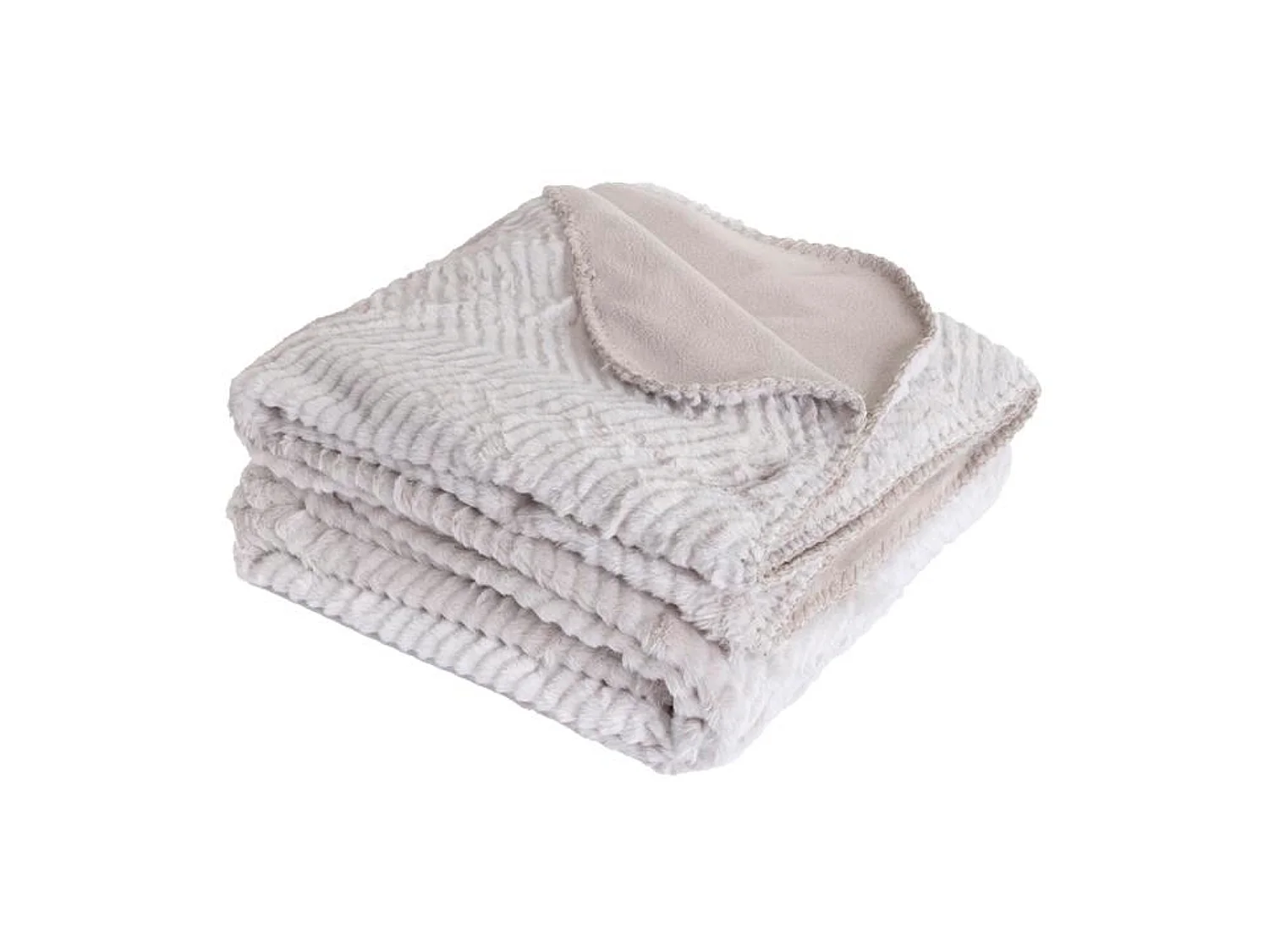 Manta plaid beige con relieve espiga 130x170cm ARYNDAL - SACASA