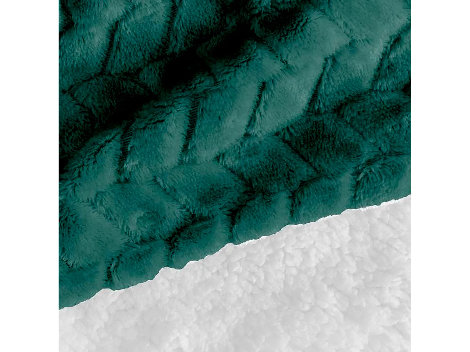 Manta verde oscuro y blanco relieve espiga 180x220cm SHERVALD - SACASA