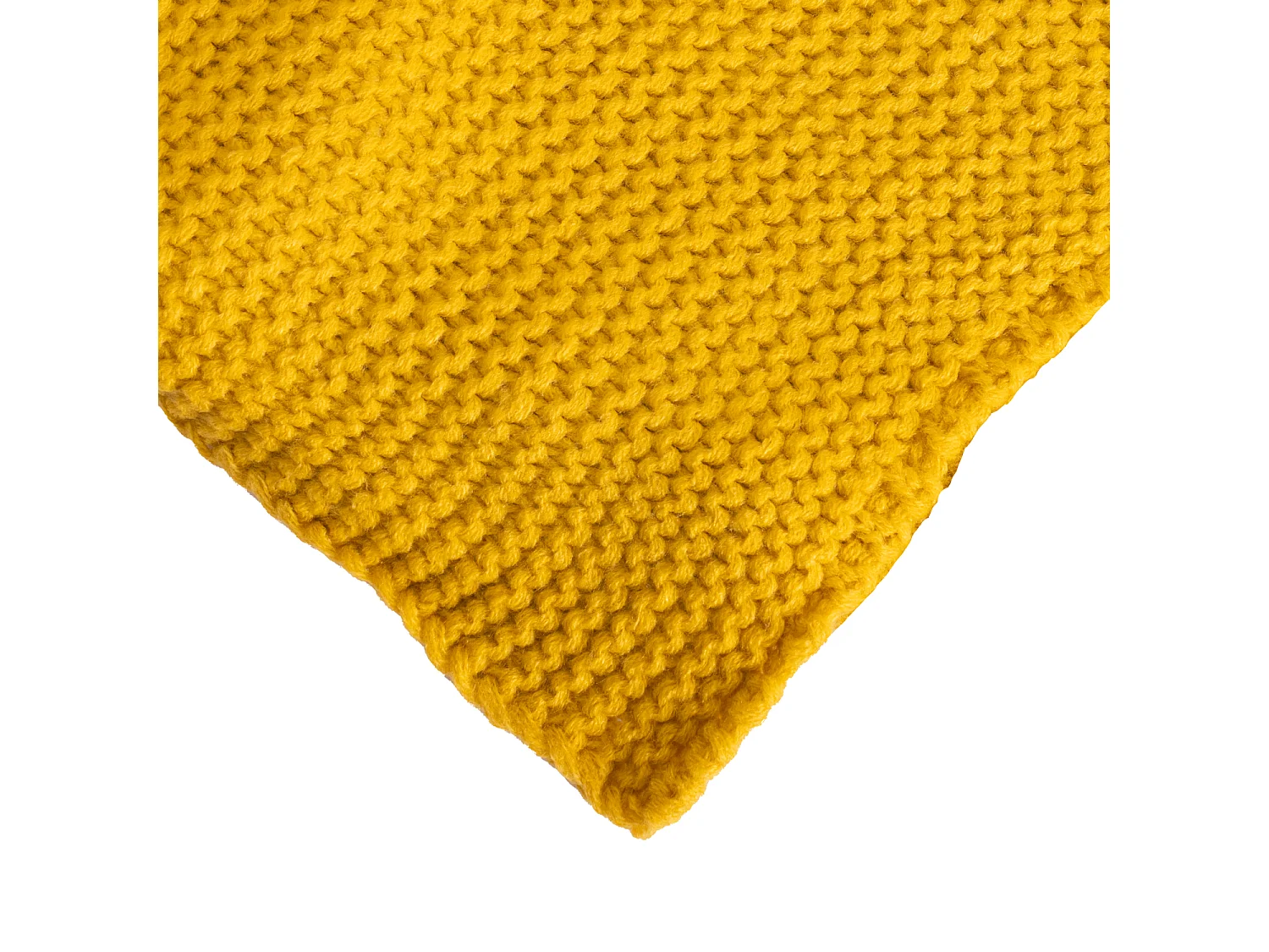 Manta plaid amarilla relieve con borlas 130x170cm TRICOT - SACASA