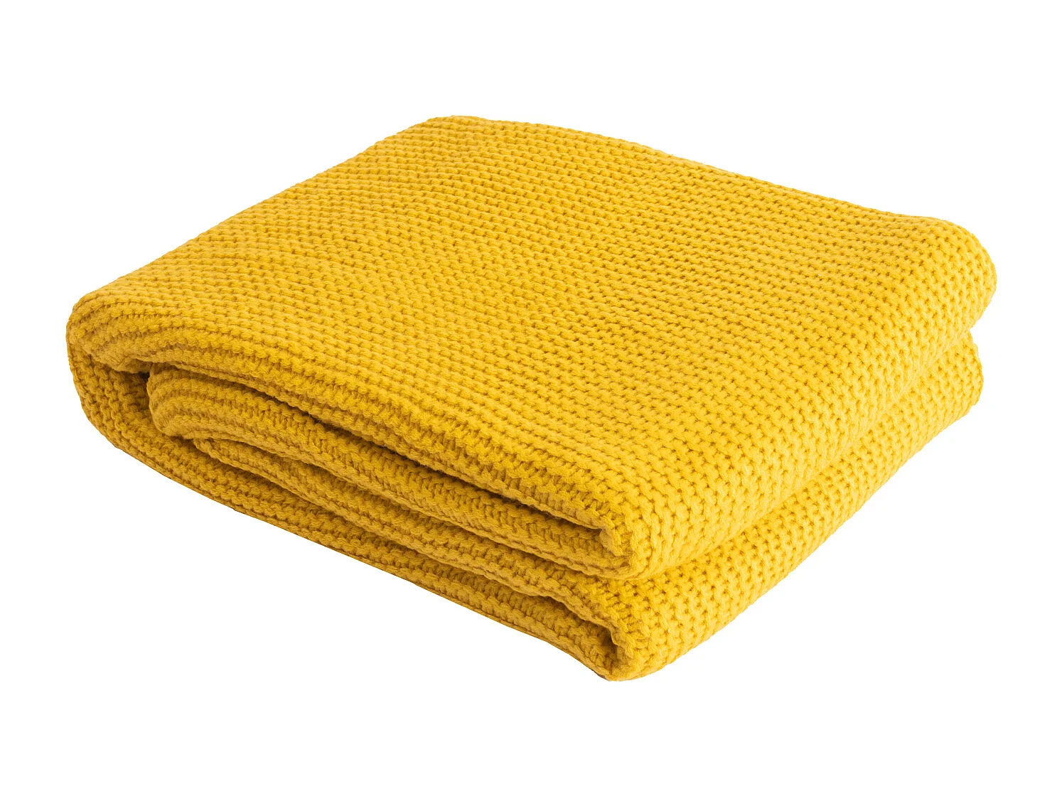 Gelbes Plaid aus Maschenware 130 × 170 cm - TRICOVA