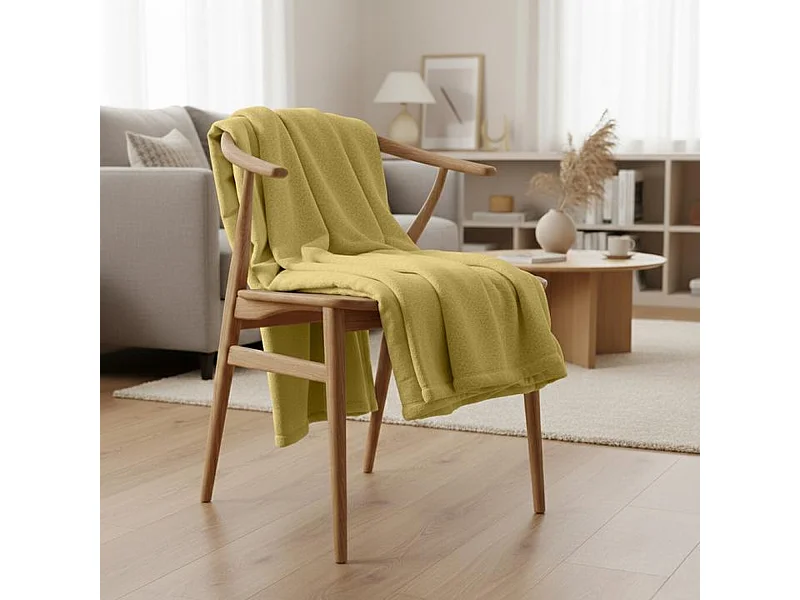 Manta plaid amarillo ámbar 130x170cm PANORA - SACASA