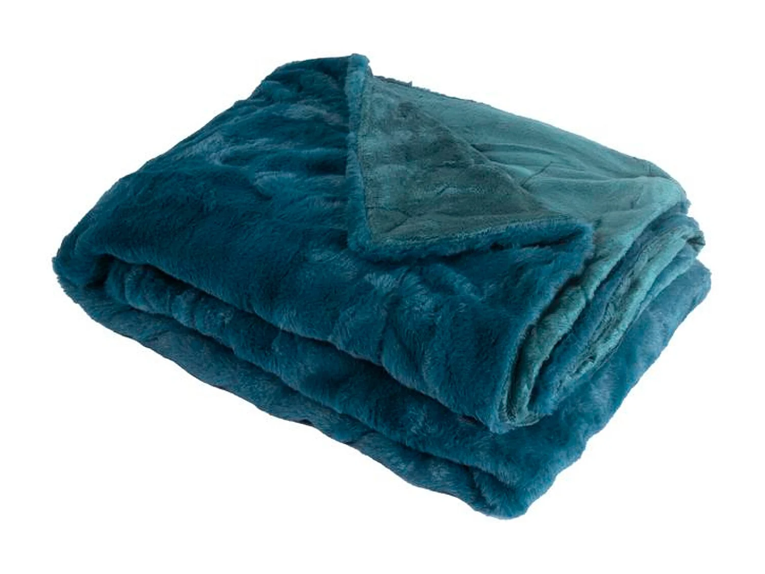 Manta plaid azul verdoso oscuro 130x170cm MINNOR - SACASA