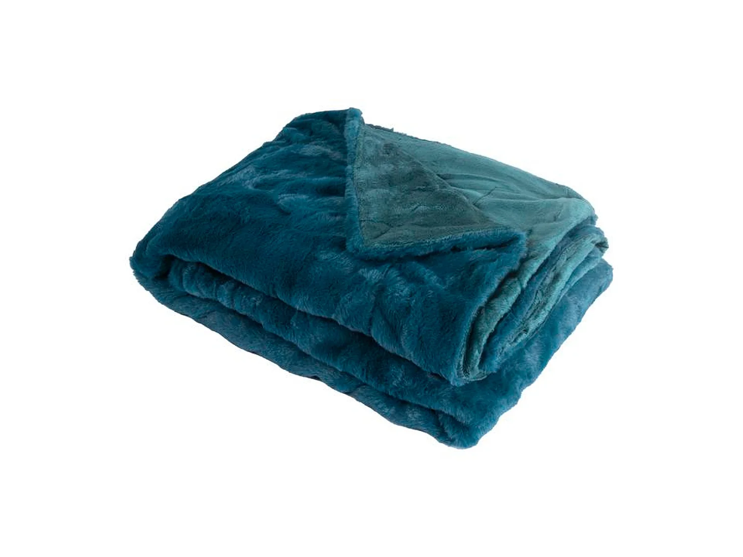 Manta plaid azul verdoso oscuro 130x170cm MINNOR - SACASA