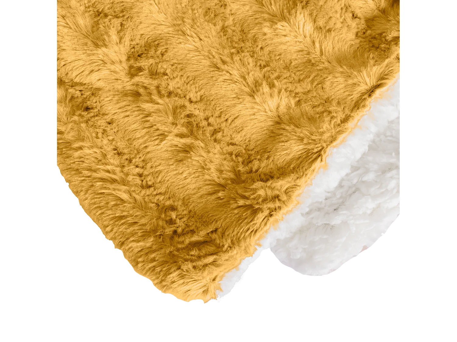 Manta plaid bitono amarilla y blanca 130x170cm BERGIL - SACASA