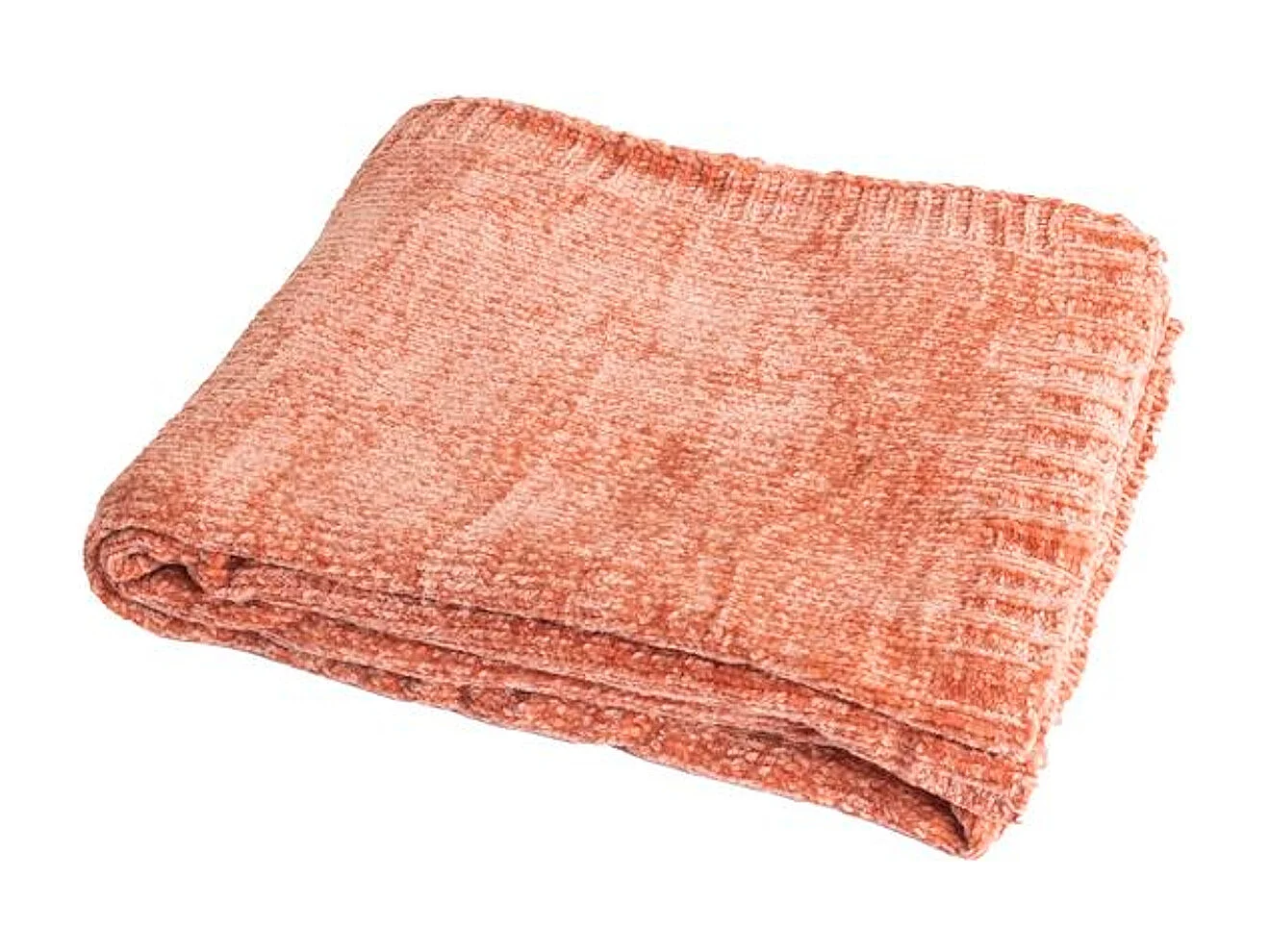 Manta plaid rosa salmón 130x170cm SAVORA - SACASA
