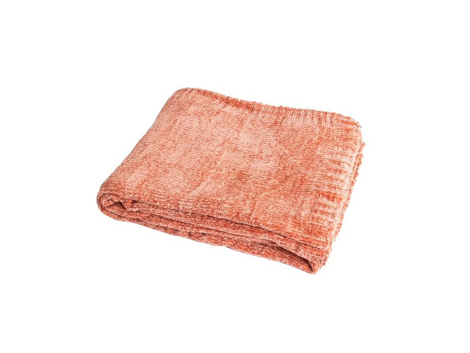 Manta plaid rosa salmón 130x170cm SAVORA - SACASA