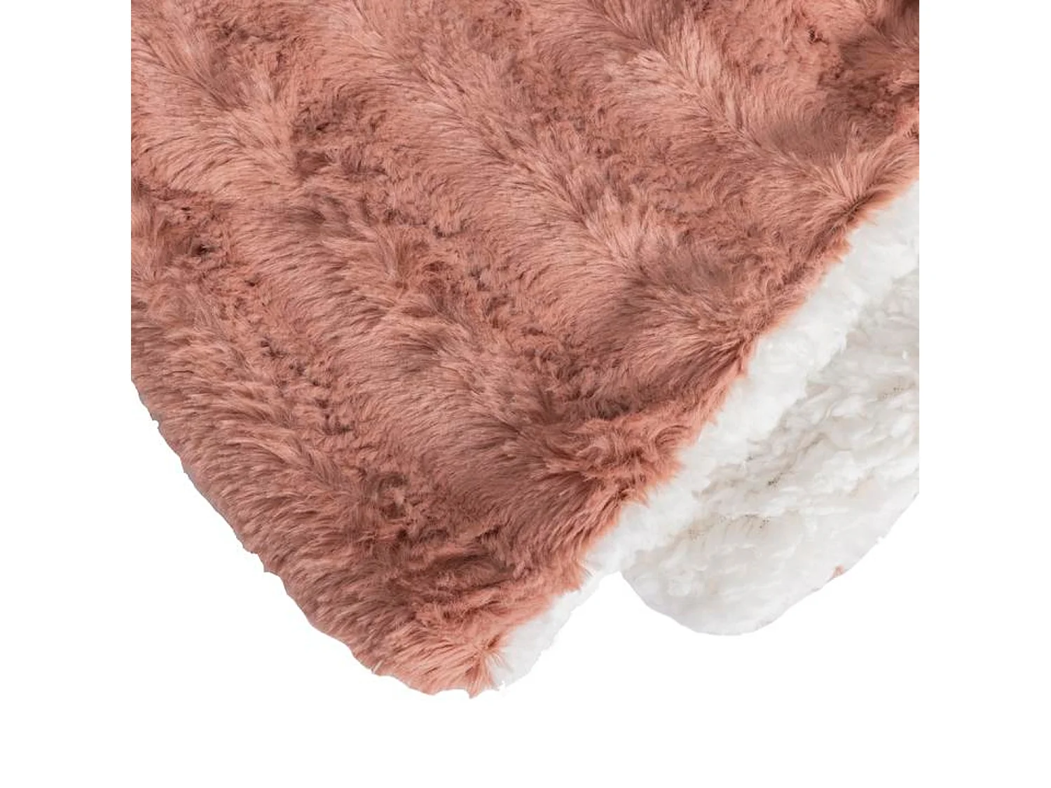 Manta plaid bitono rosa y blanco 130x170cm BERGIL - SACASA