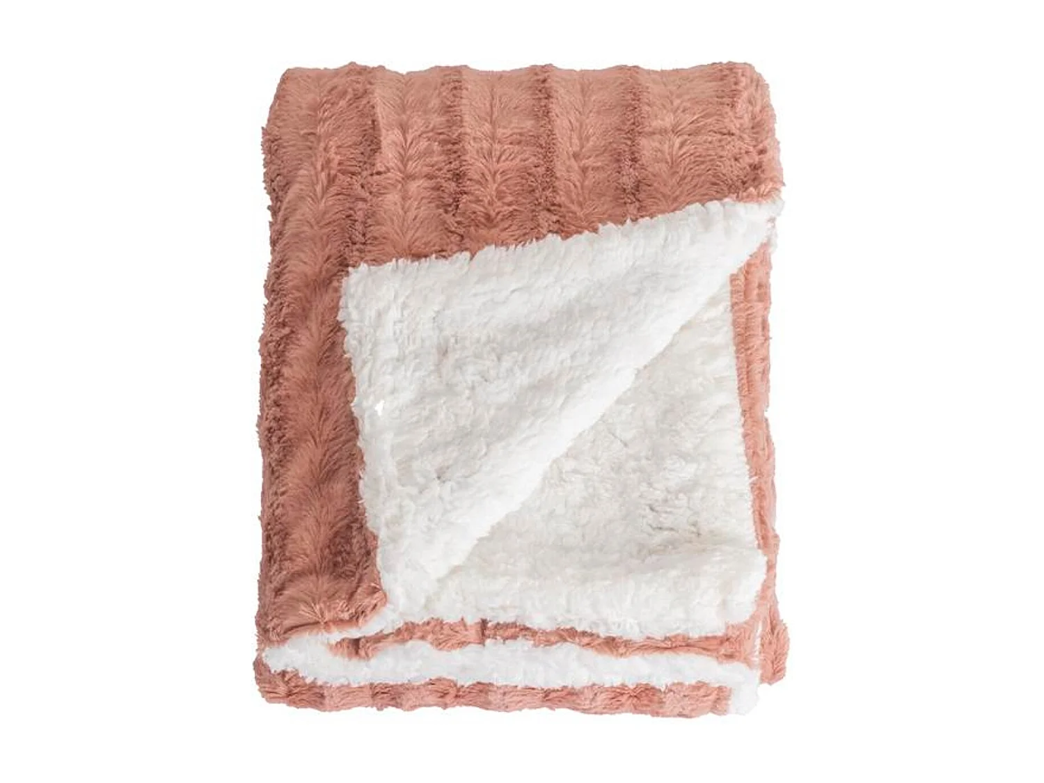 Manta plaid bitono rosa y blanco 130x170cm BERGIL - SACASA