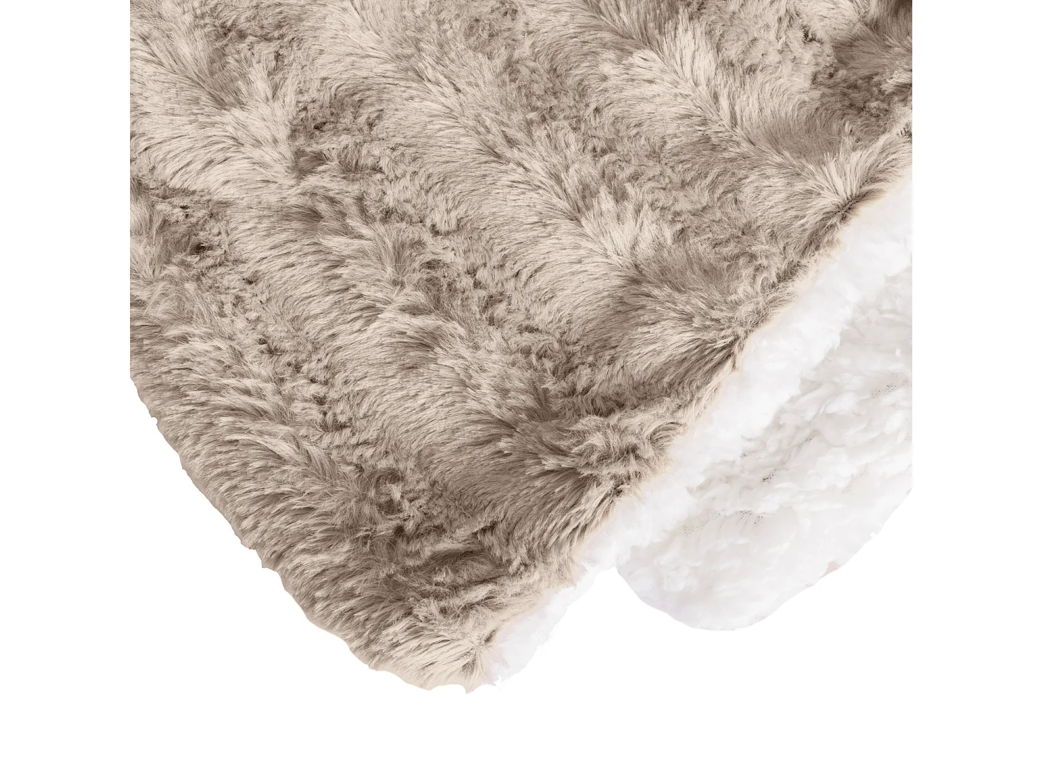 Manta plaid bitono beige y blanco 130x170cm BERGIL - SACASA