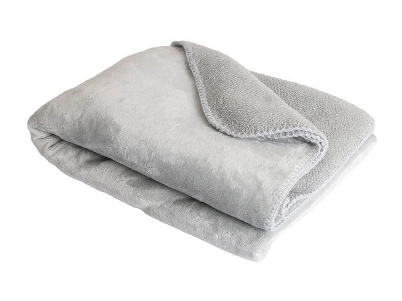 Manta plaid gris claro 130x170cm SMOOTIK - SACASA