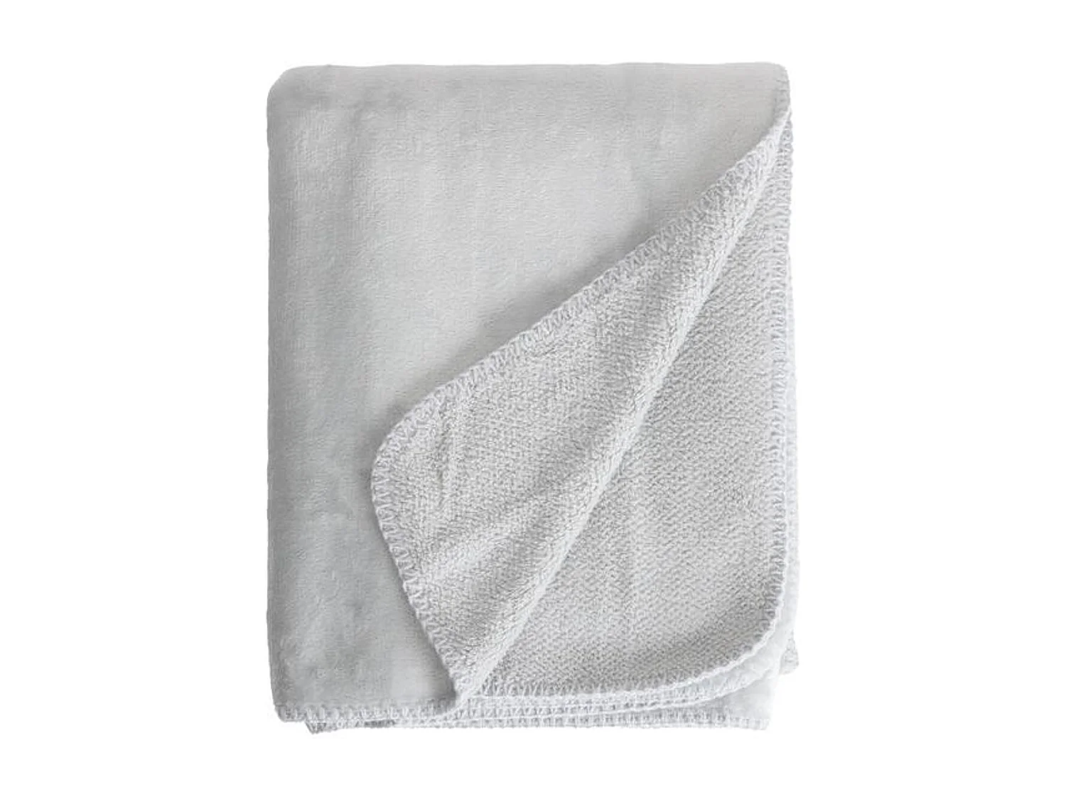 Manta plaid gris claro 130x170cm SMOOTIK - SACASA