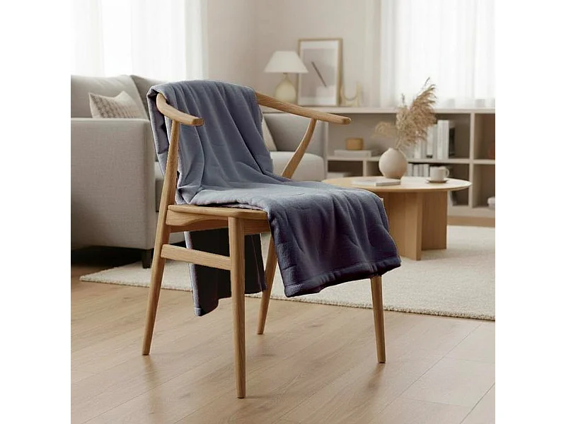 Manta plaid azul cobalto 130x170cm FLANBERG - SACASA