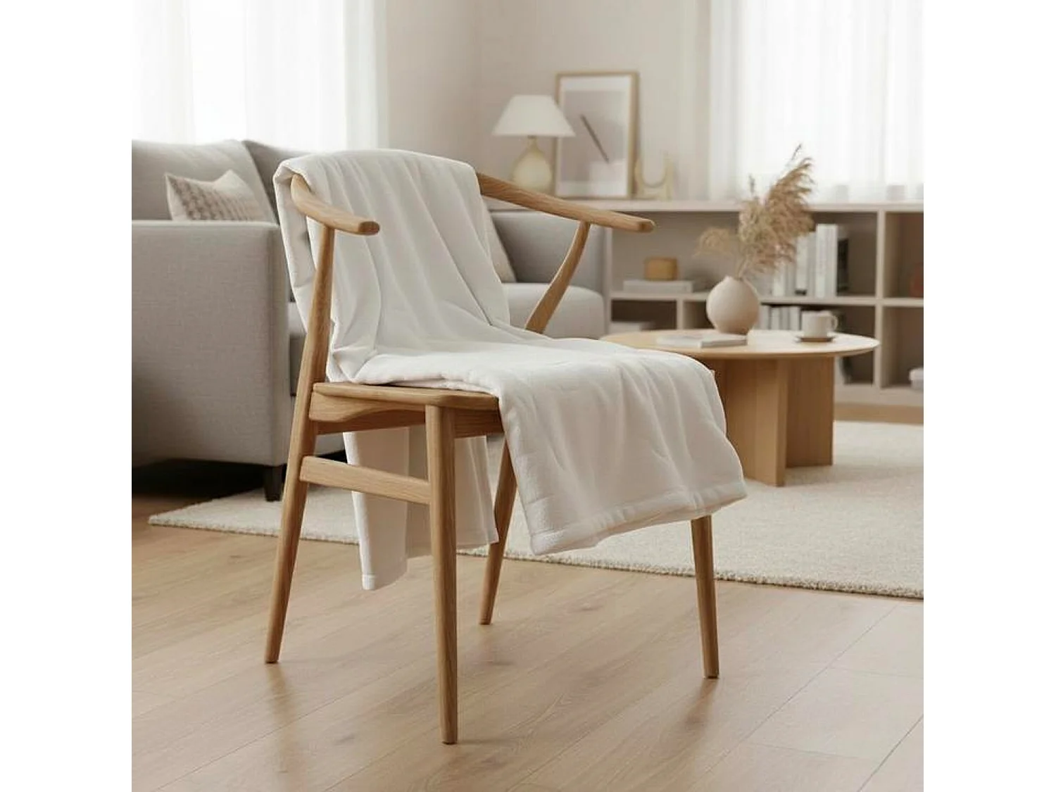 Manta plaid blanco 130x170cm FLANBERG - SACASA