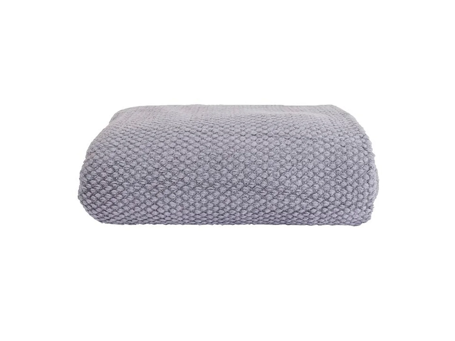 Manta plaid gris claro texturizado con flecos 130x170cm DENARLA - SACASA