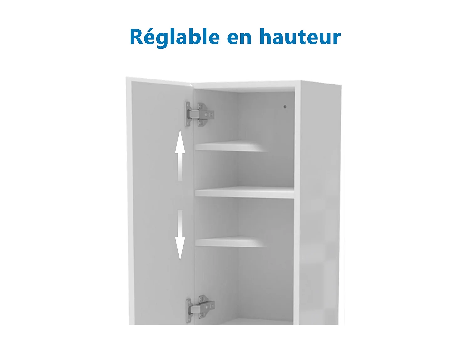 Colonne de salle de bain Brillant + 2 Porte, avec compartiment, 30 x 30 x 110 cm, Blanc