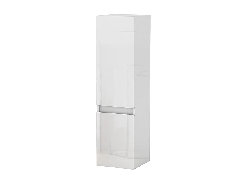 Colonne de salle de bain Brillant + 2 Porte, avec compartiment, 30 x 30 x 110 cm, Blanc