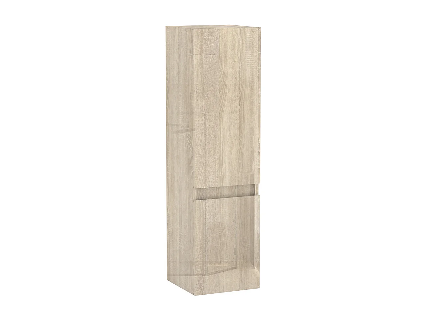 Colonne de salle de bain Brillant + 2 Porte, avec compartiment, 30 x 30 x 110 cm, Chêne