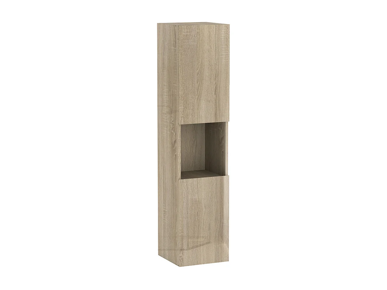 Colonne de salle de bain Brillant + 2 Porte, avec compartiment, 30 x 30 x 131.5 cm, Chêne