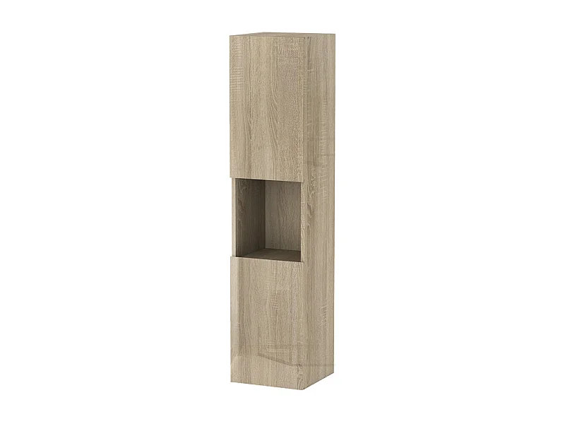 Colonne de salle de bain Brillant + 2 Porte, avec compartiment, 30 x 30 x 131.5 cm, Chêne